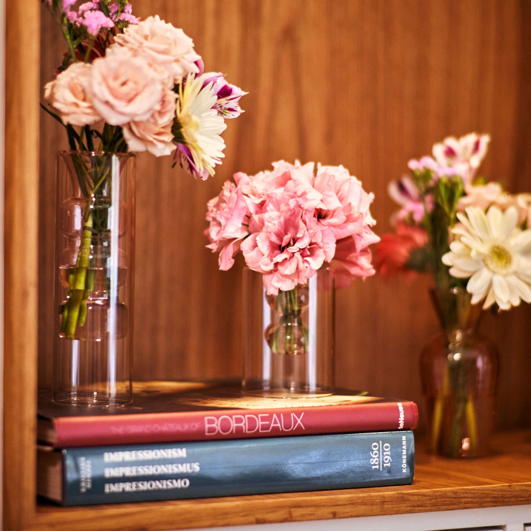 Vaso Decorativo Transparente com Rosa
