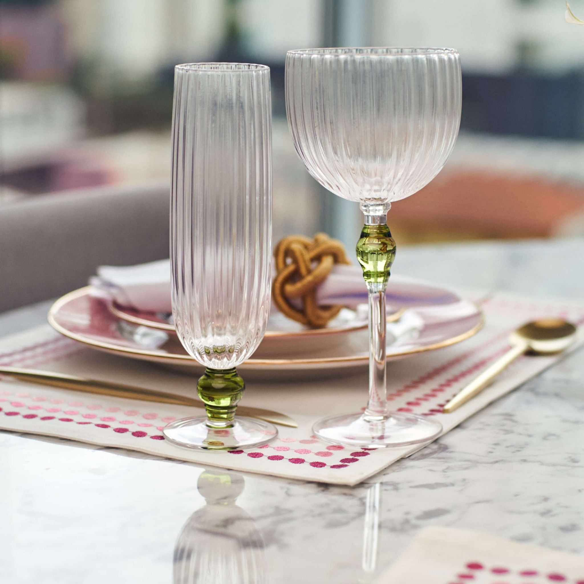 Cj. 2 Taças Haste Verde