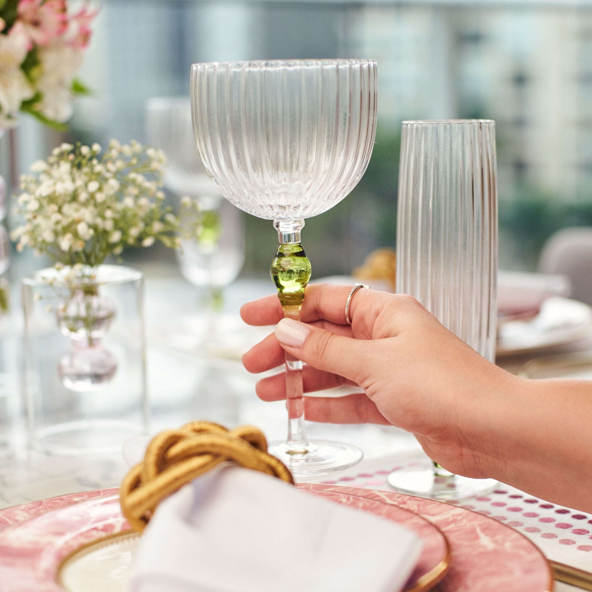 Cj. 2 Taças Haste Verde