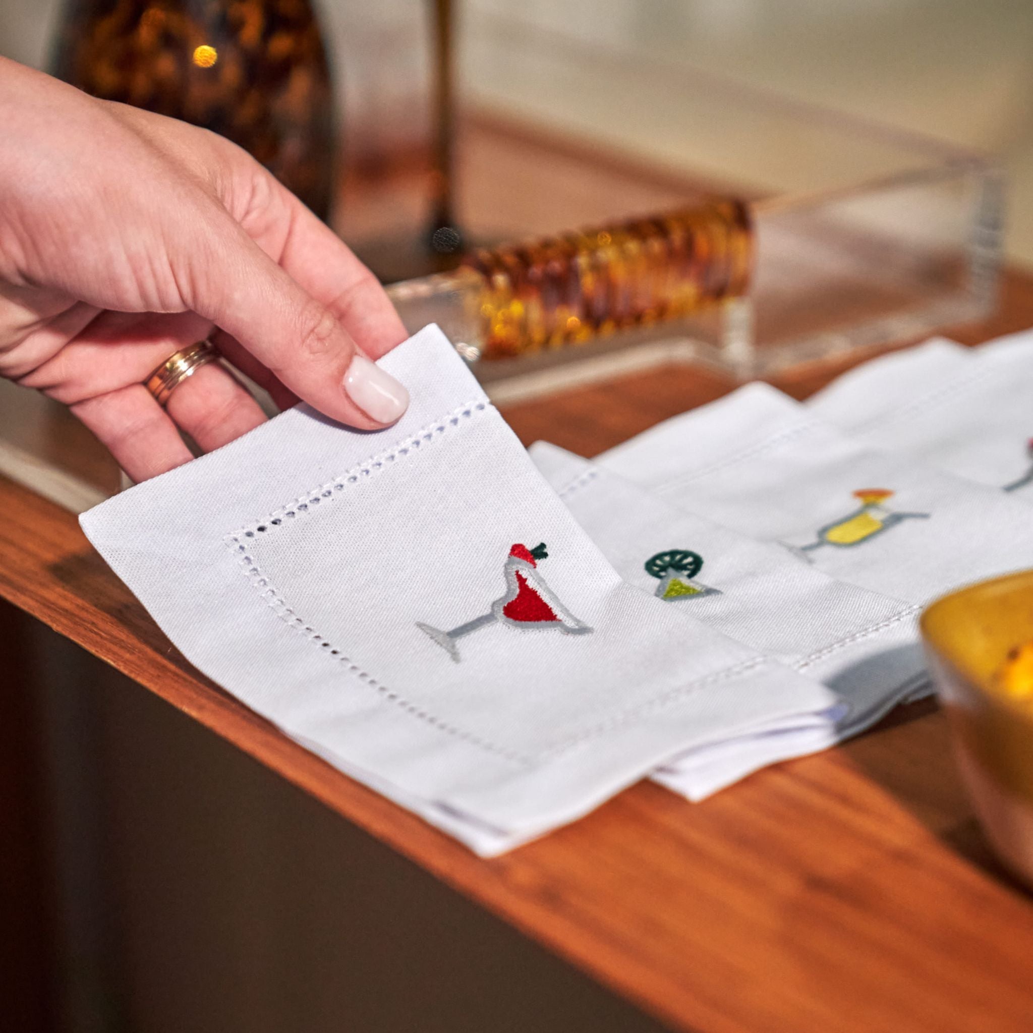 Conjunto de 6 guardanapos de Coquetel - Drinks