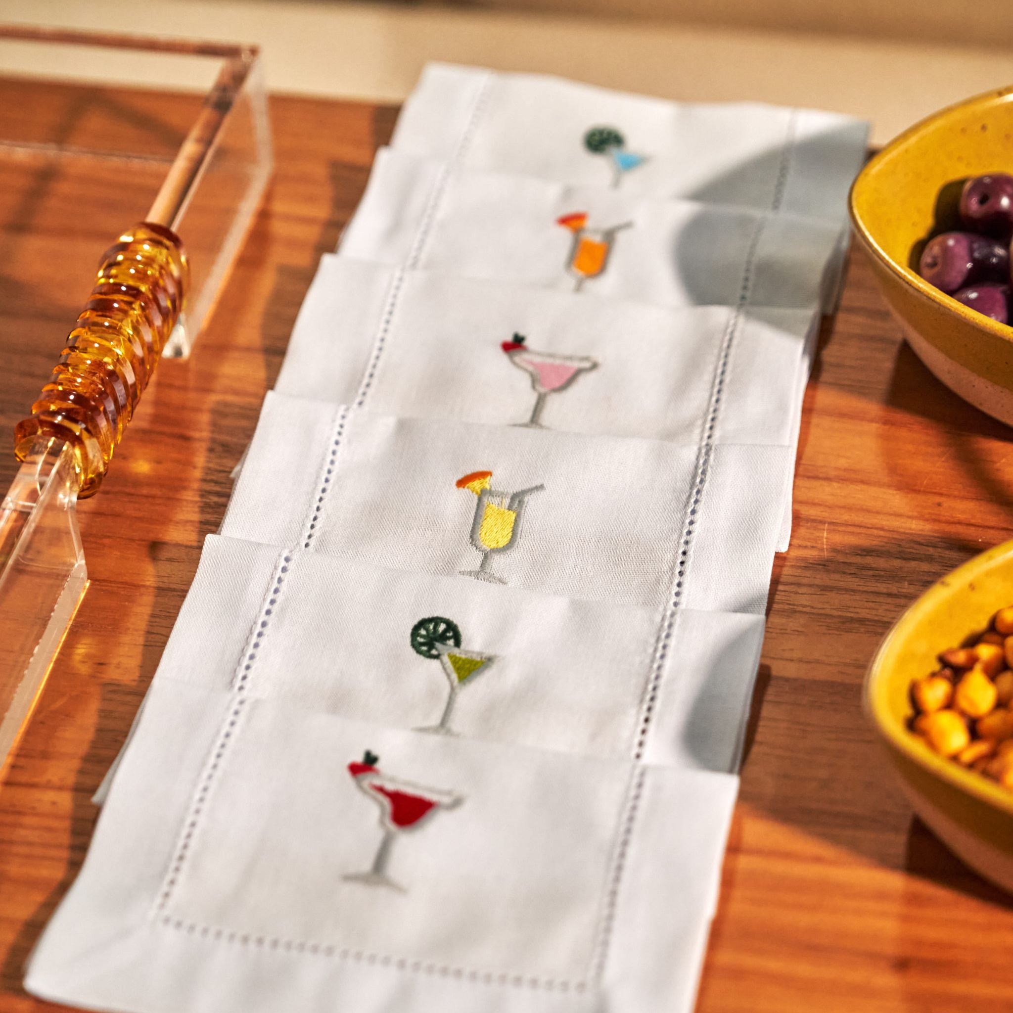 Conjunto de 6 guardanapos de Coquetel - Drinks