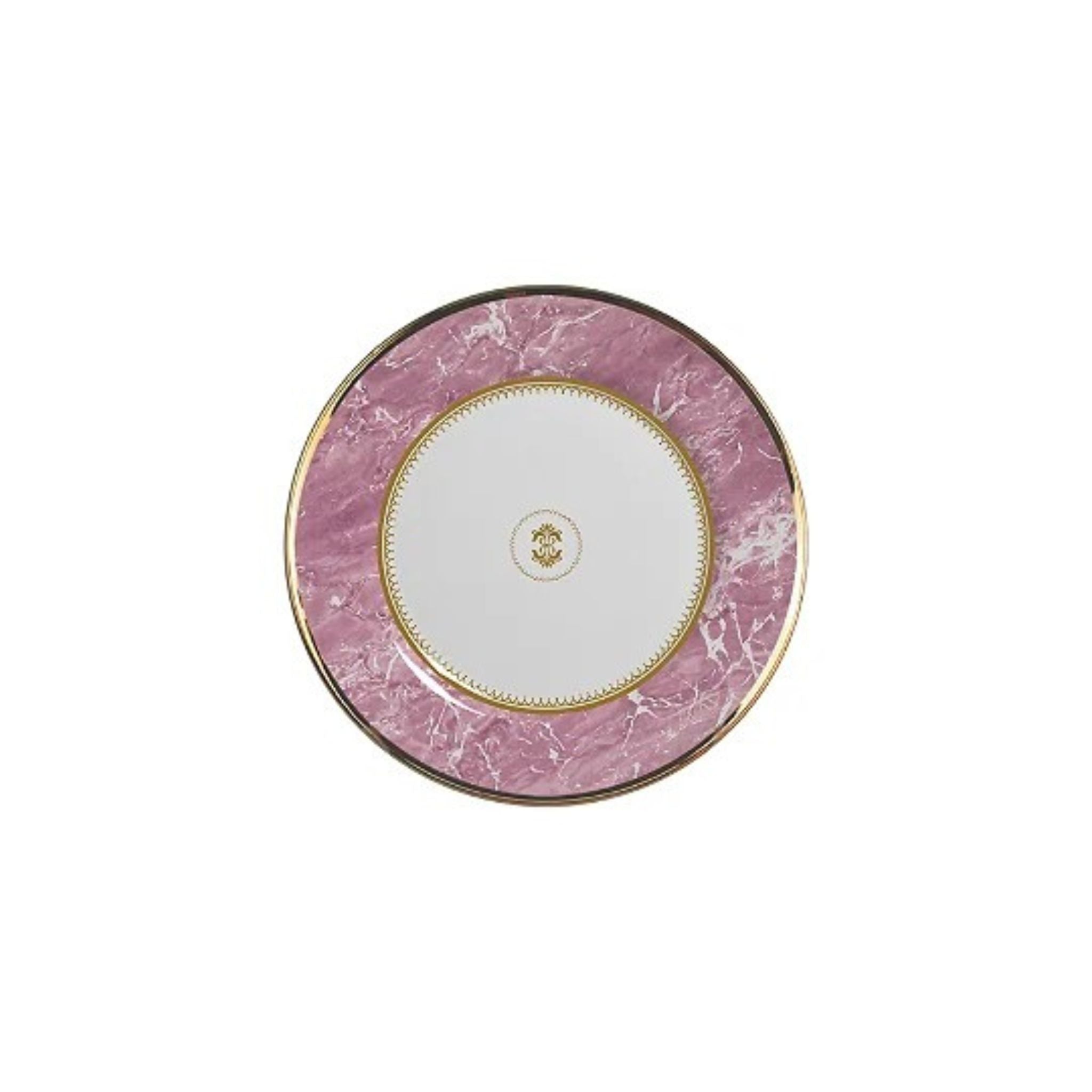 Conjunto de 6 Pratos de Sobremesa Marble Rosa