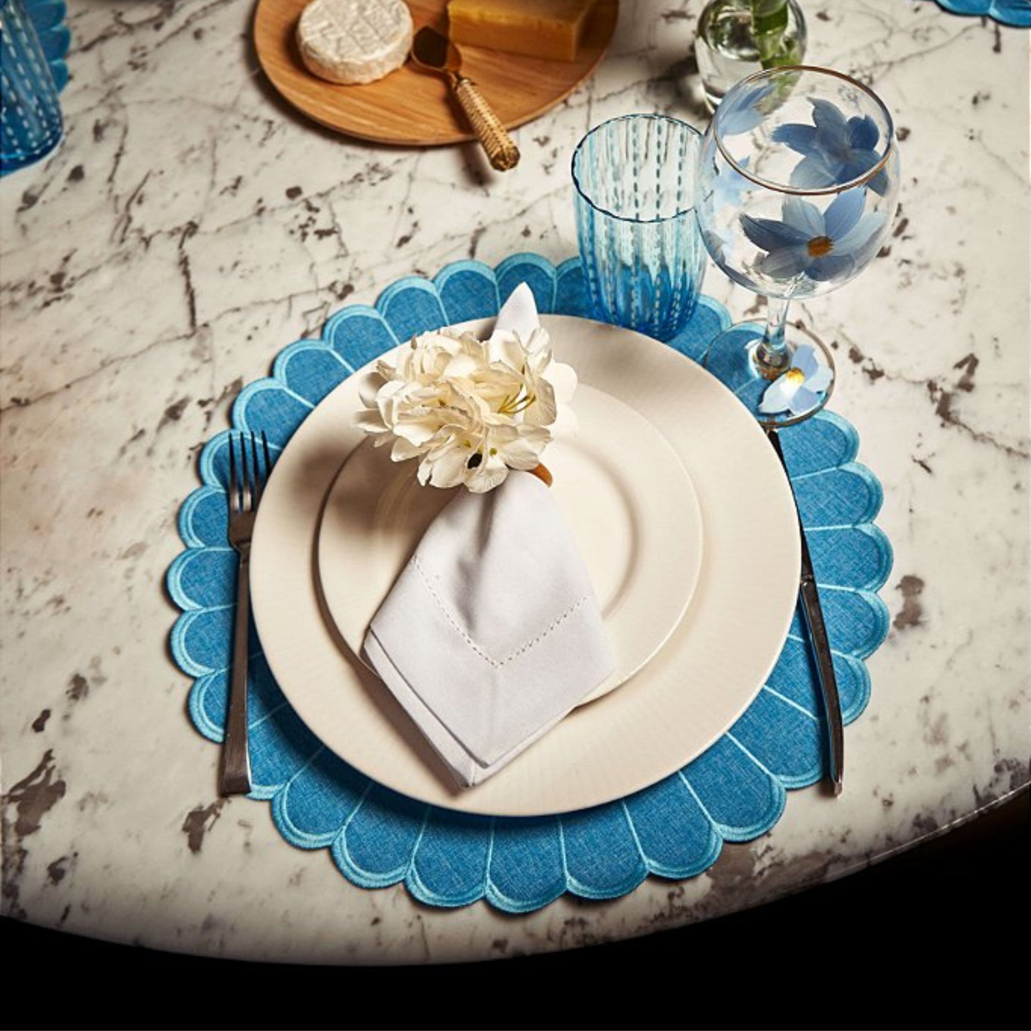 Conjunto de 6 Pratos de Sobremesa Plissan Relevo