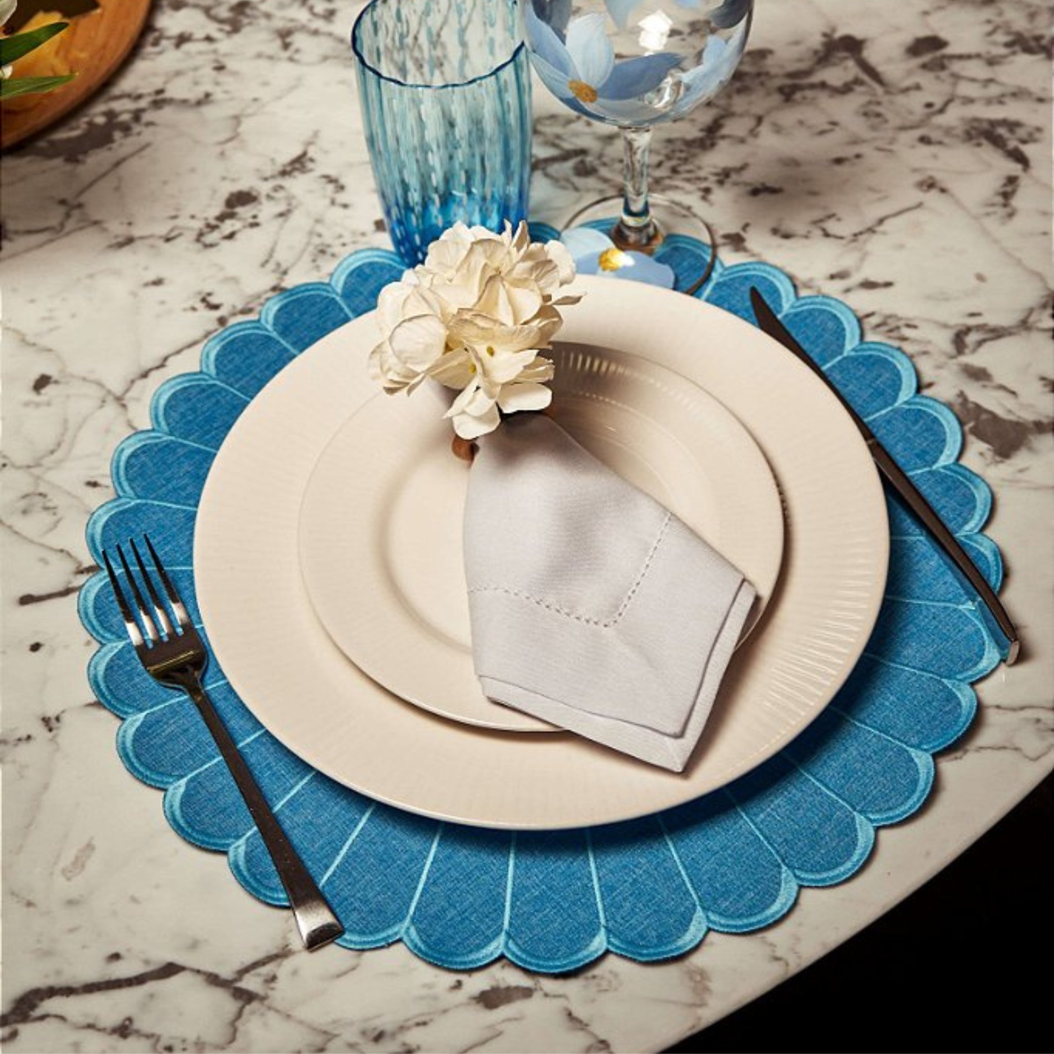 Conjunto de 6 Pratos de Sobremesa Plissan Relevo