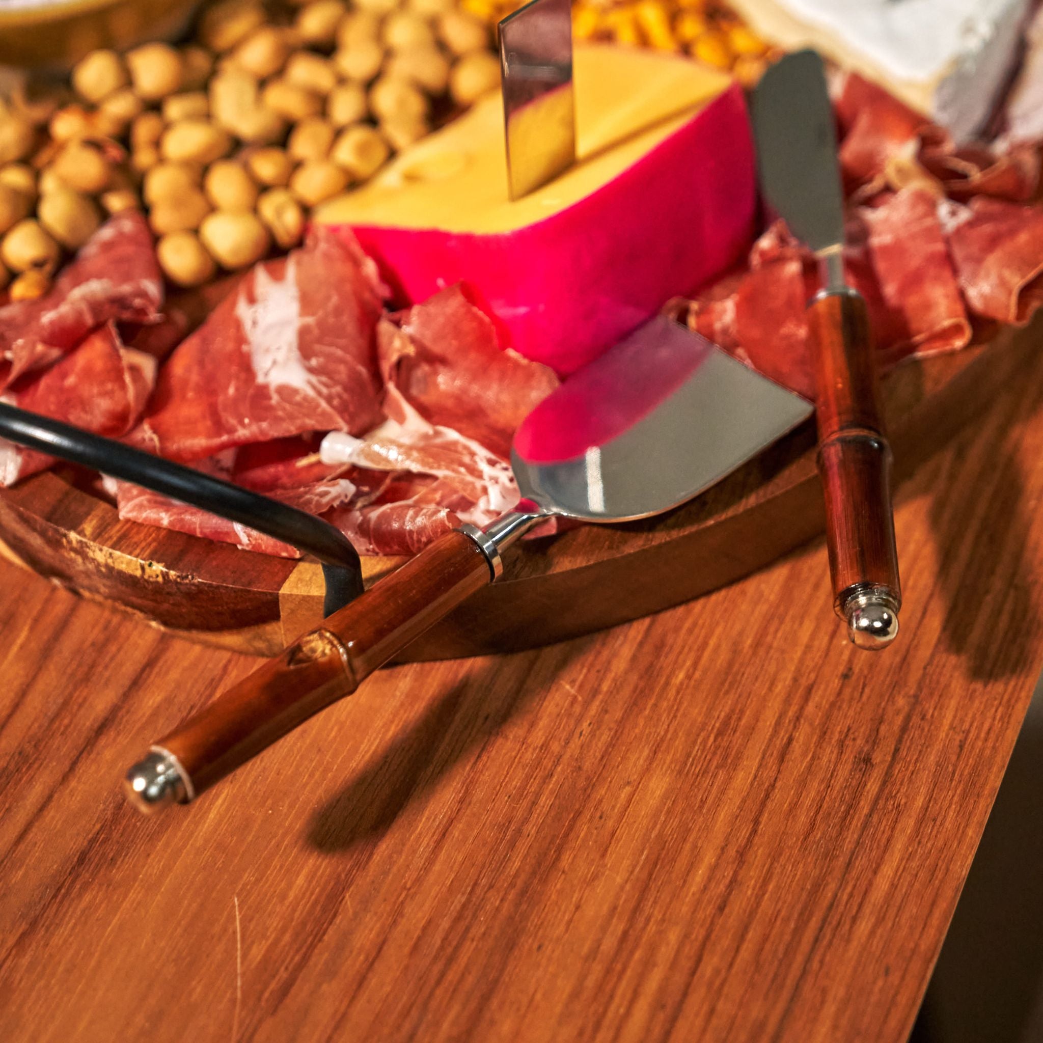 Conjunto de Facas para Queijo com Cabo de Bambu Natural