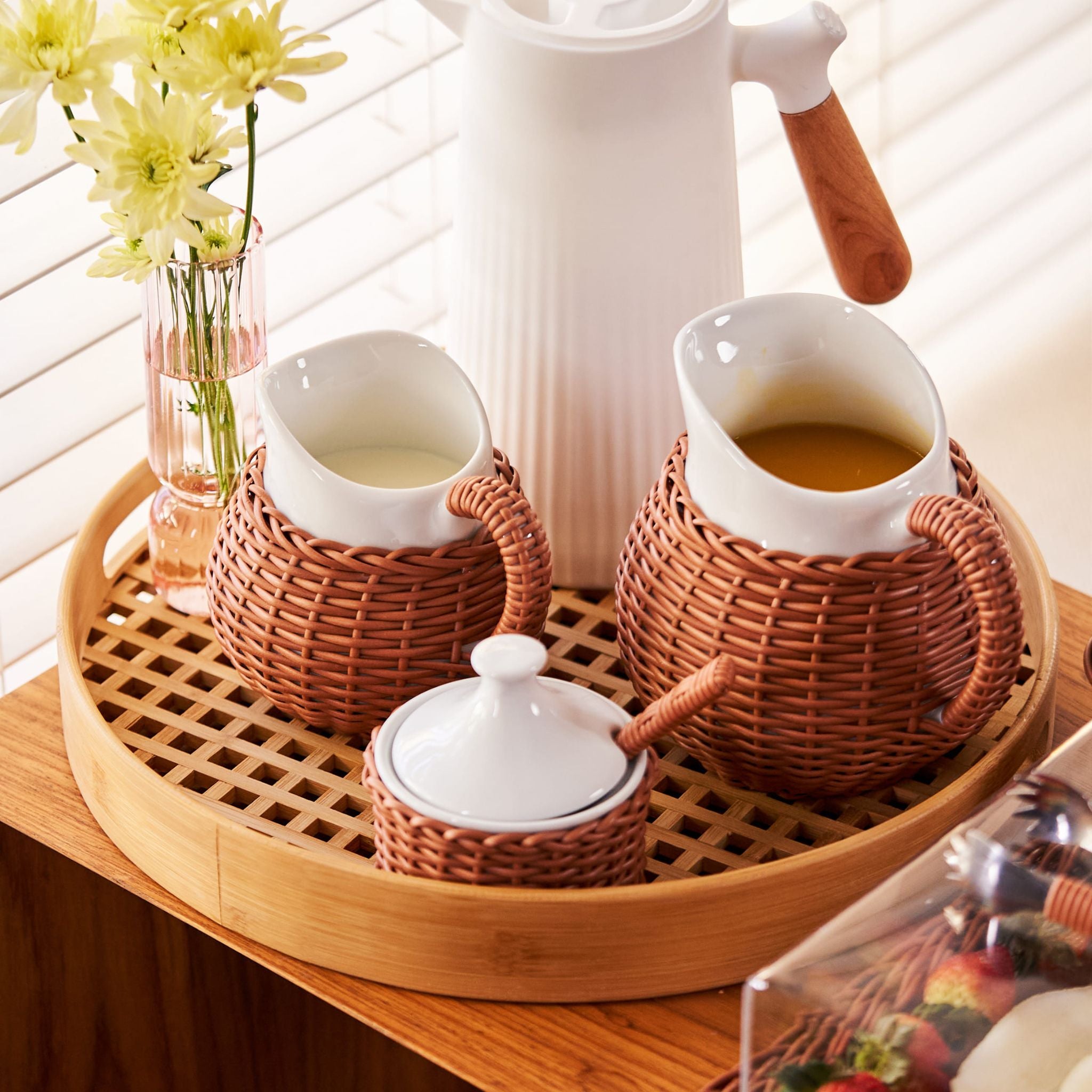 Açucareiro com Colher Trama Terracota