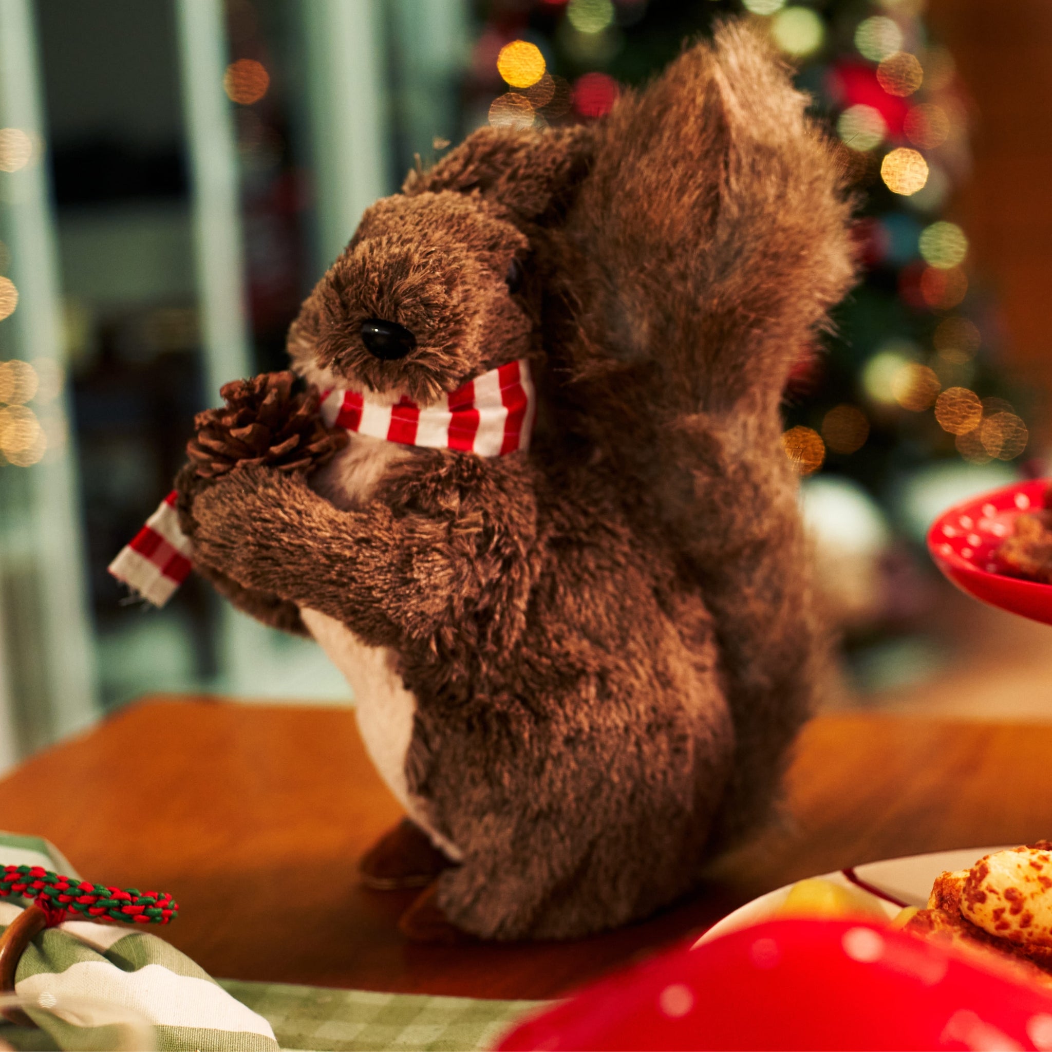 Esquilo com Cachecol e Pinha