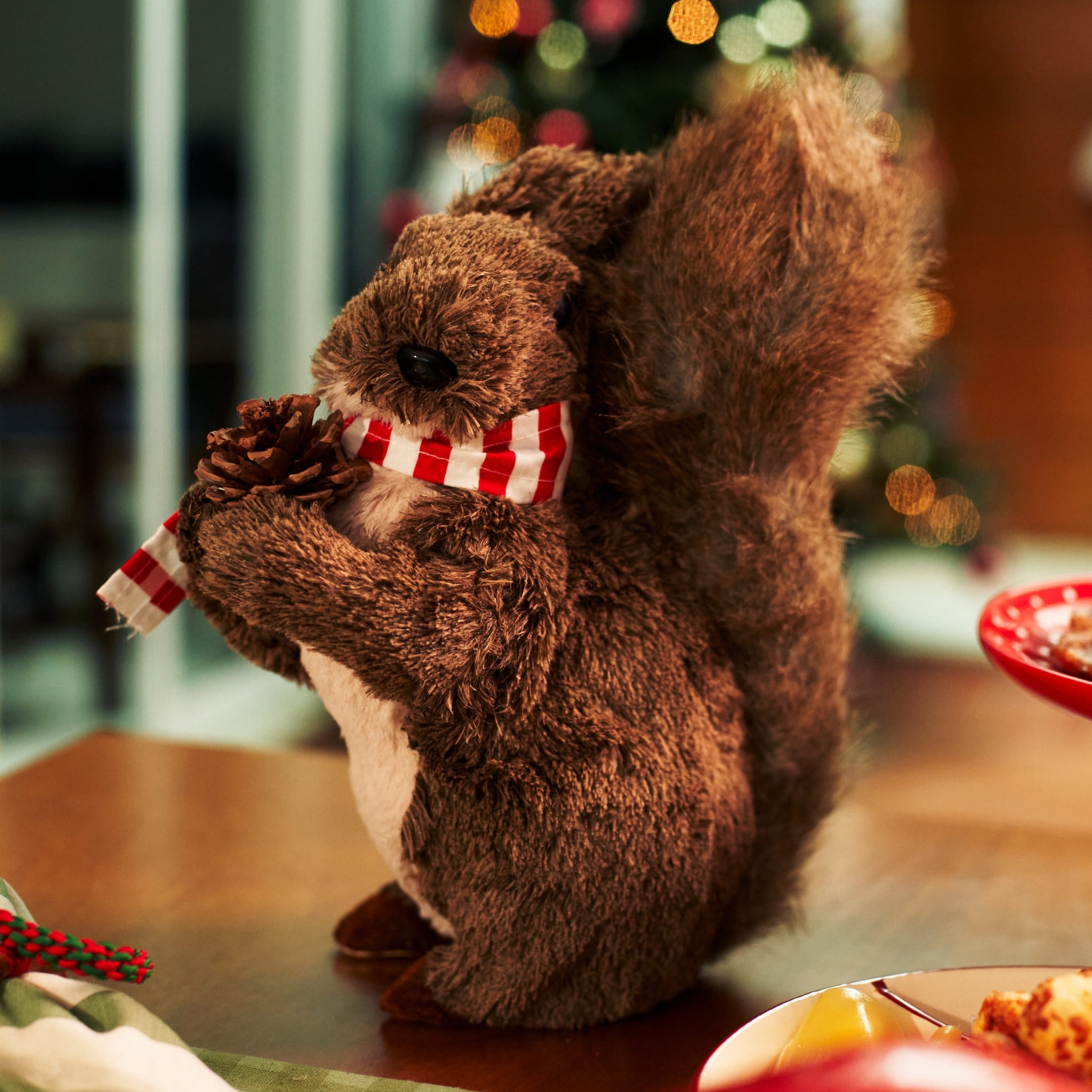 Esquilo com Cachecol e Pinha