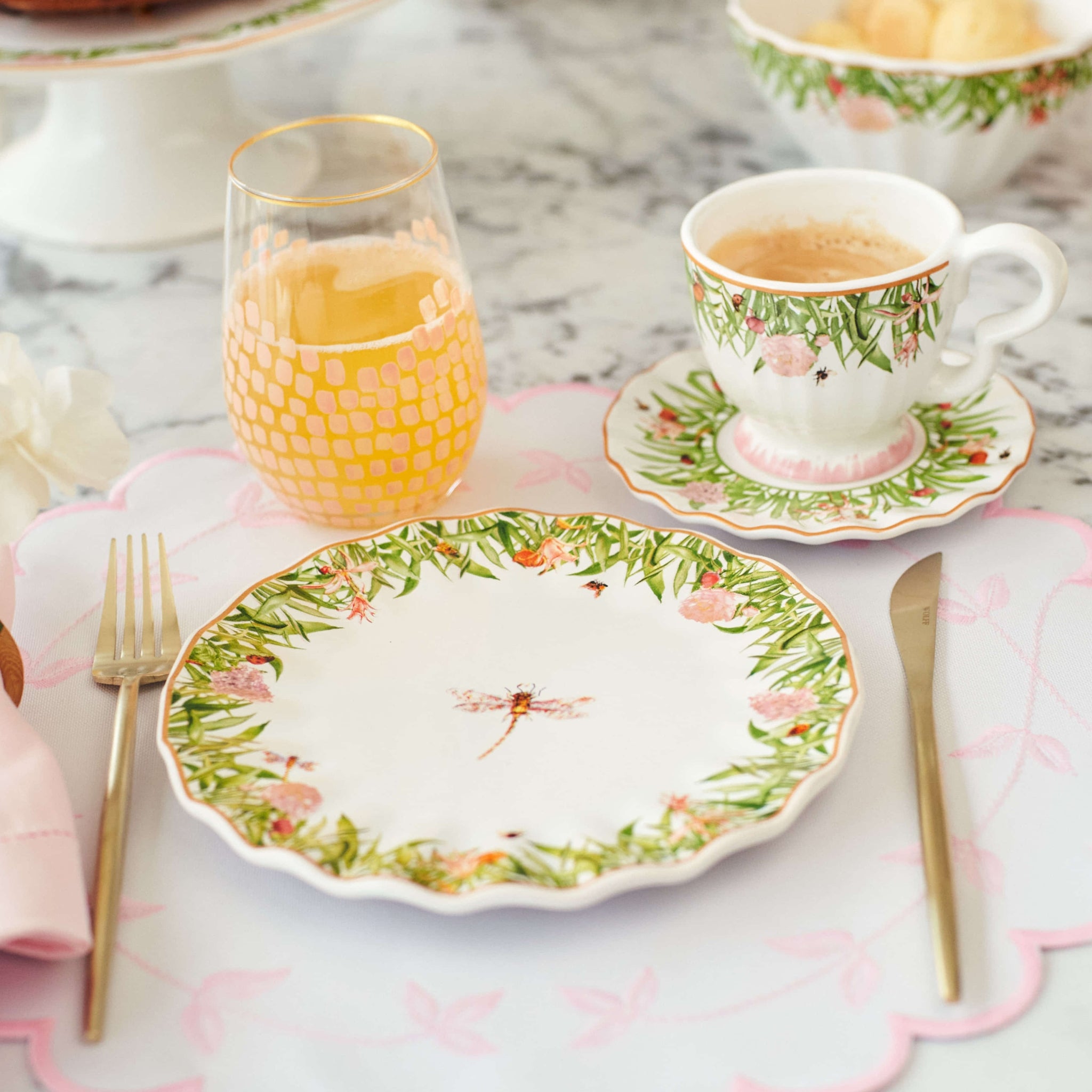 Cj. de 2 Xícaras de Chá e Píres Jardim Encantado