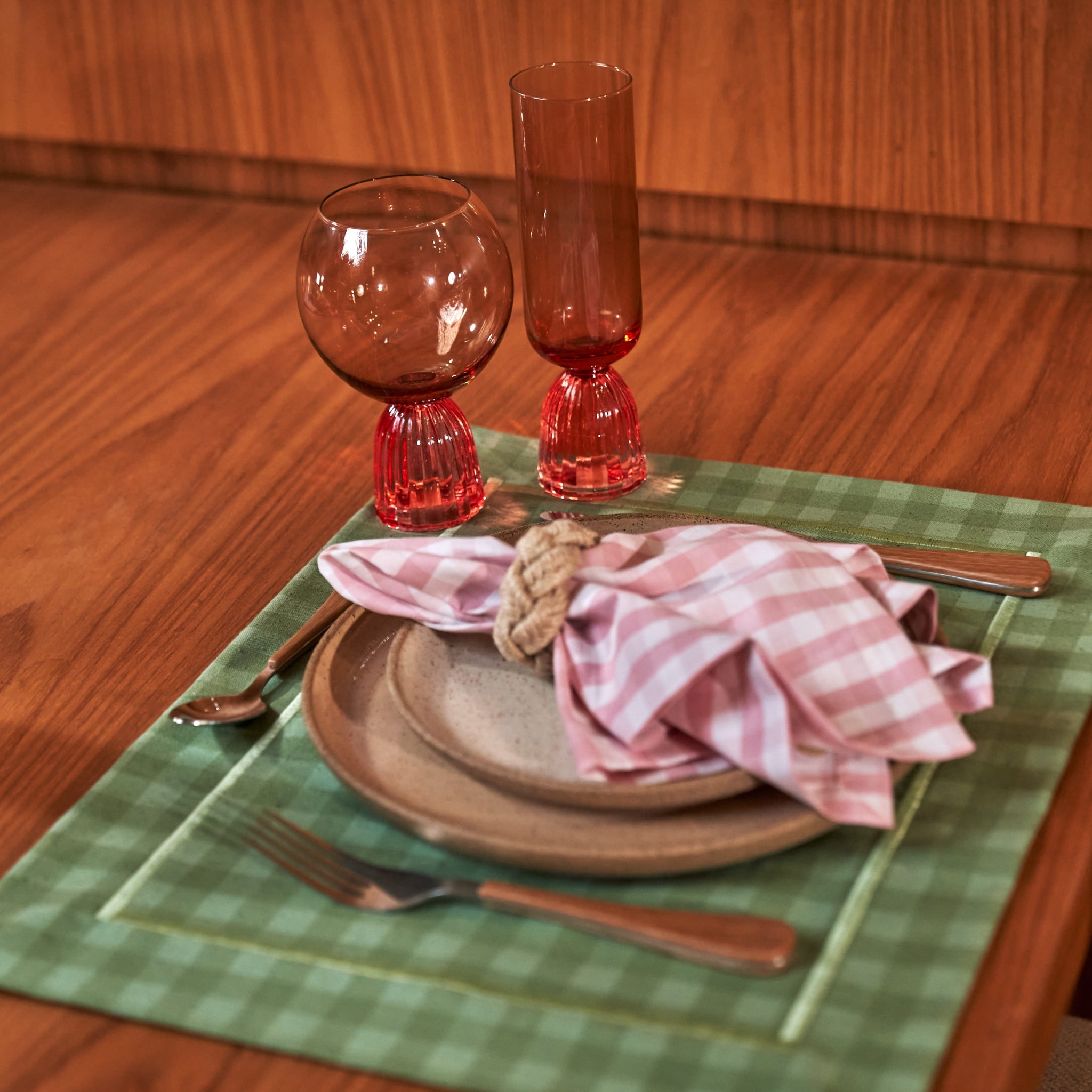 Lugar Americano Xadrez Verde