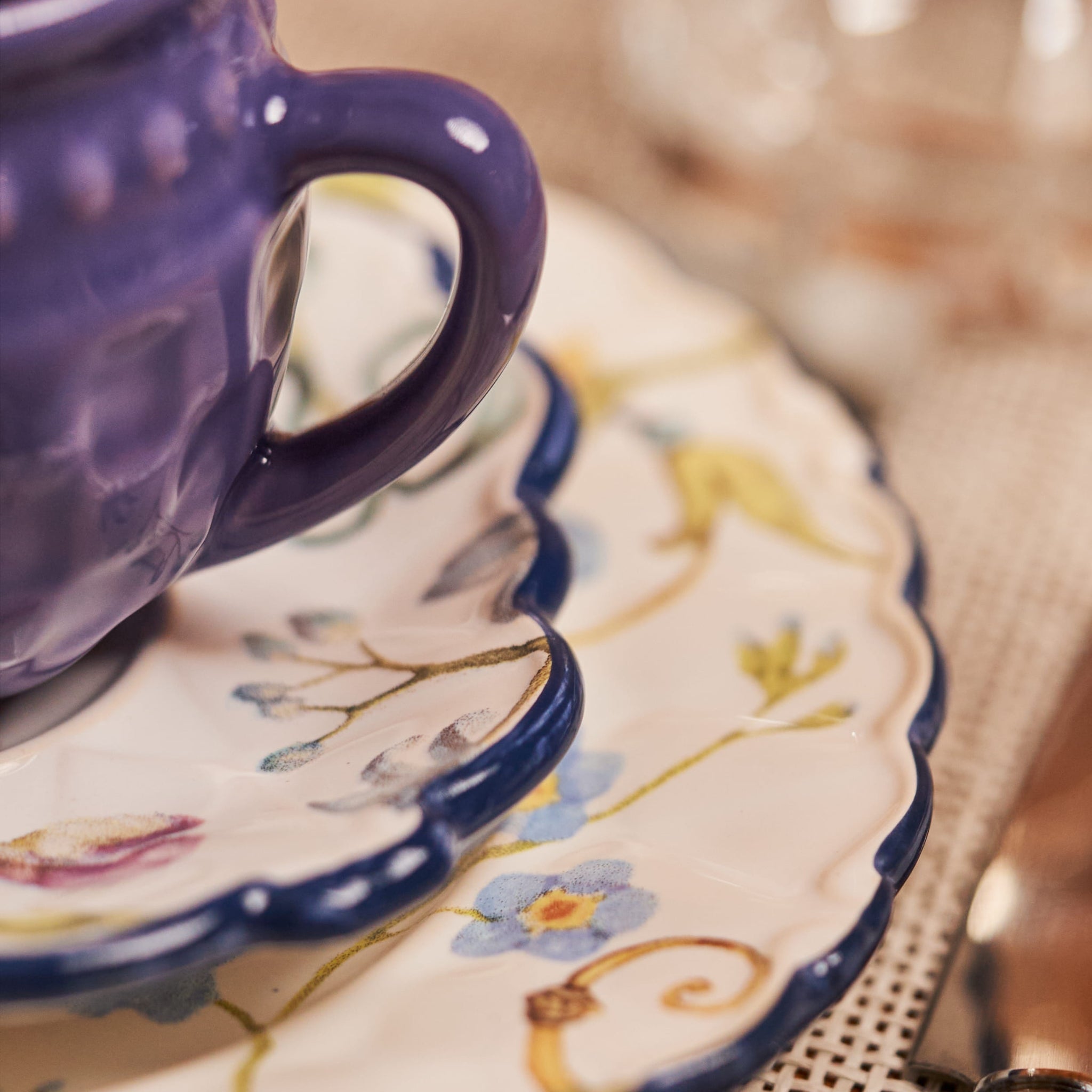 Cj. de 2 Xícaras de Chá e Píres Aurora