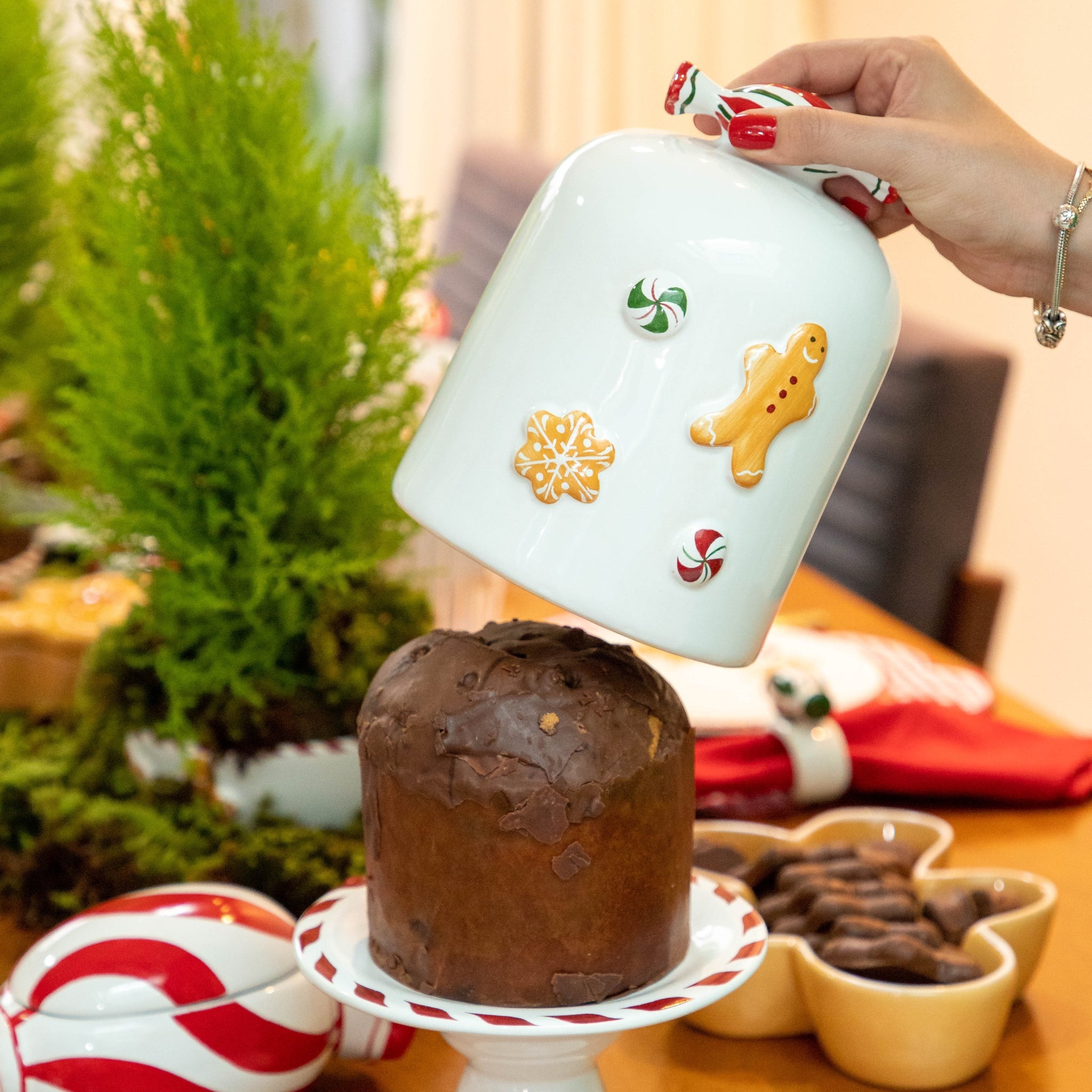 Porta Panetone Médio Gingerbread