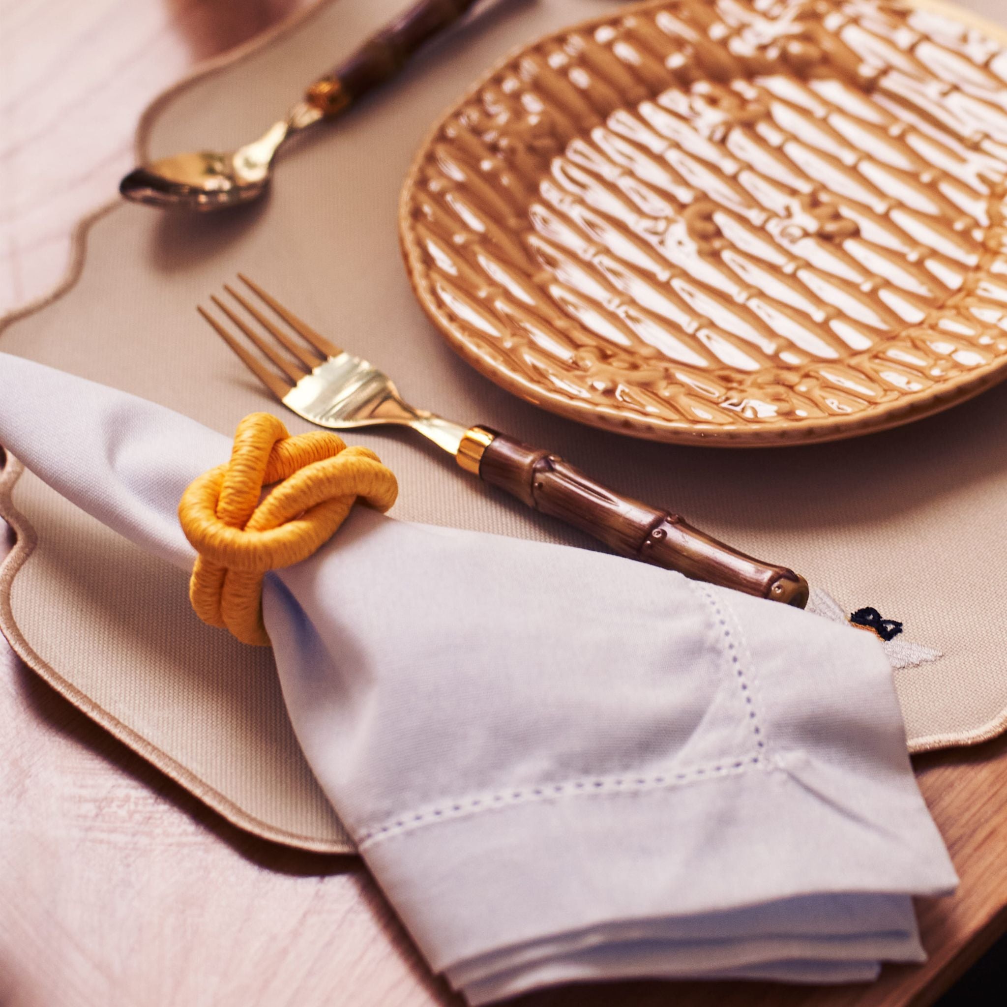 Porta Guardanapo Nó Náutico Amarelo