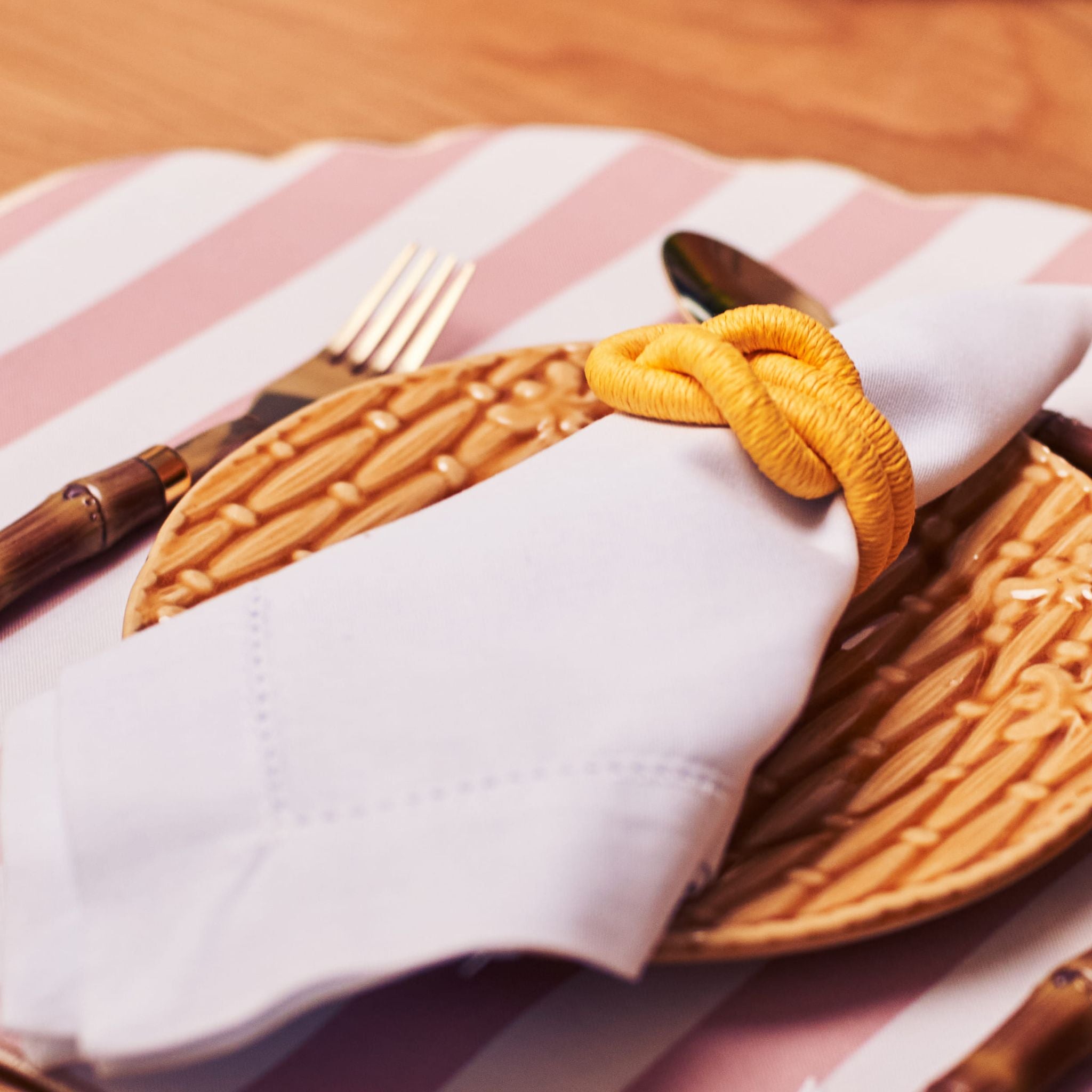 Porta Guardanapo Nó Náutico Amarelo