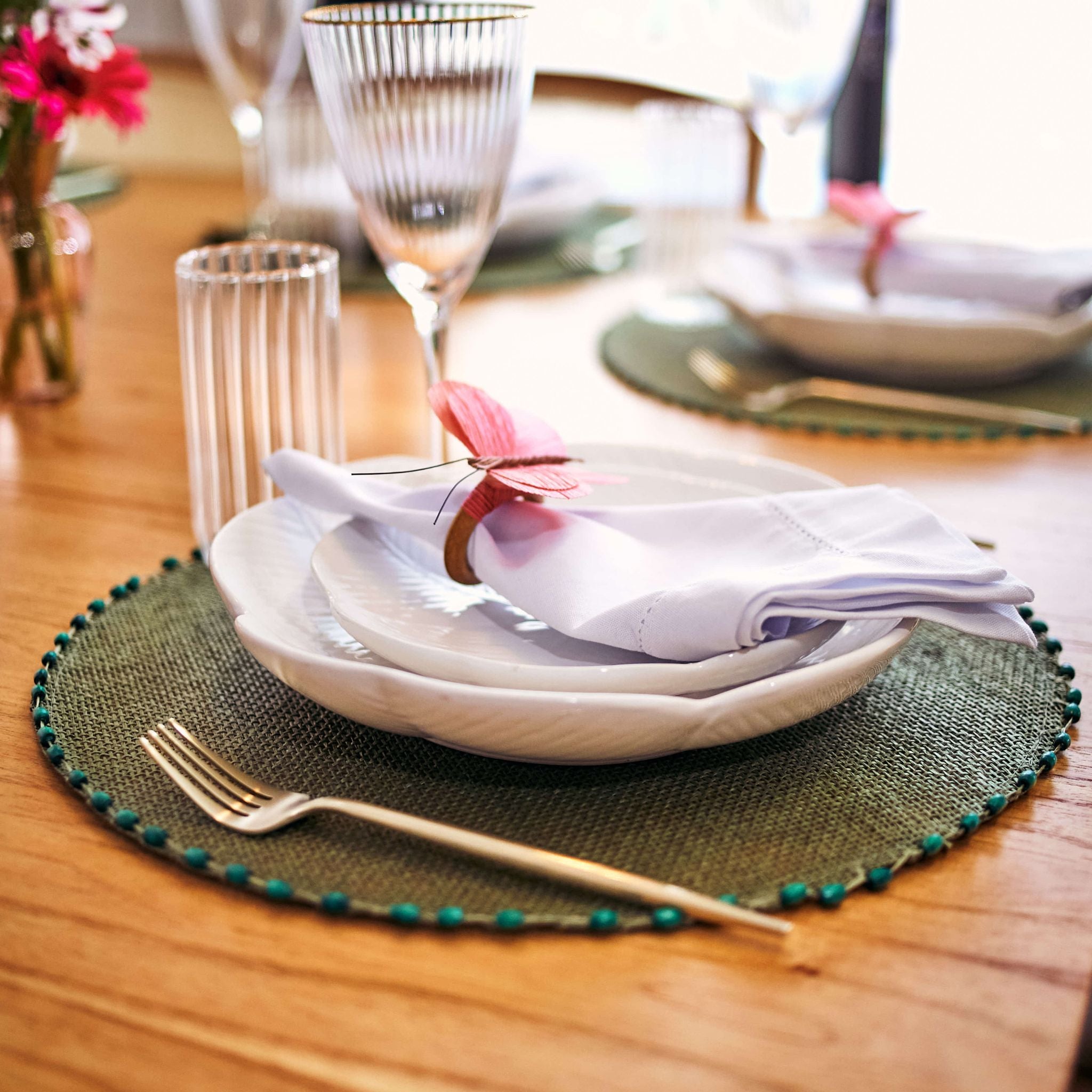 Prato de Sobremesa Banana Leaf Branco