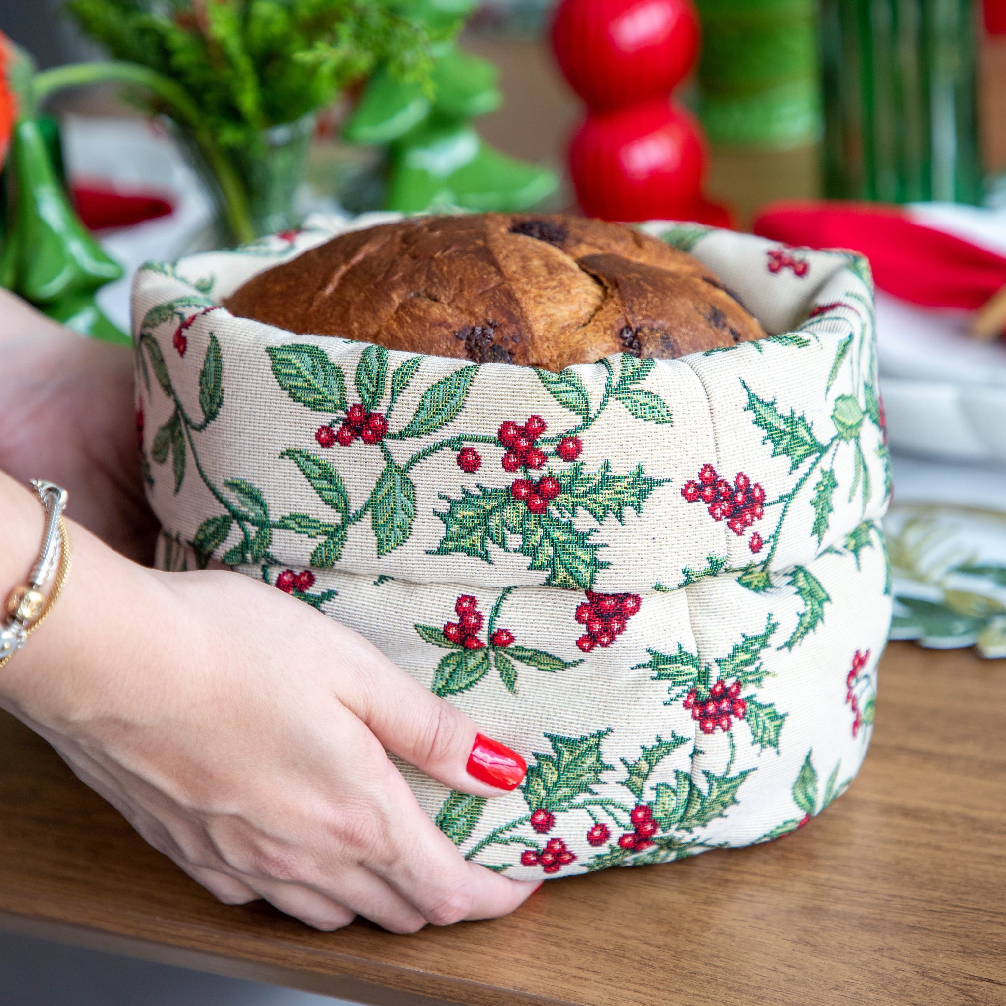 Porta Panetone Cesto Natale Gobelin