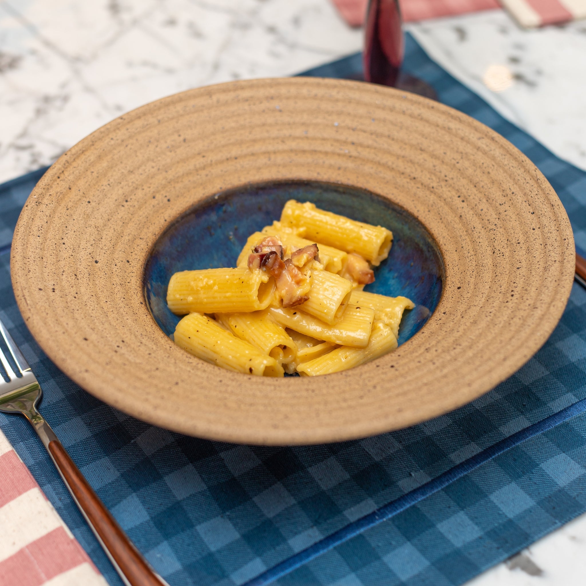 Prato Fundo Cerâmica Azul