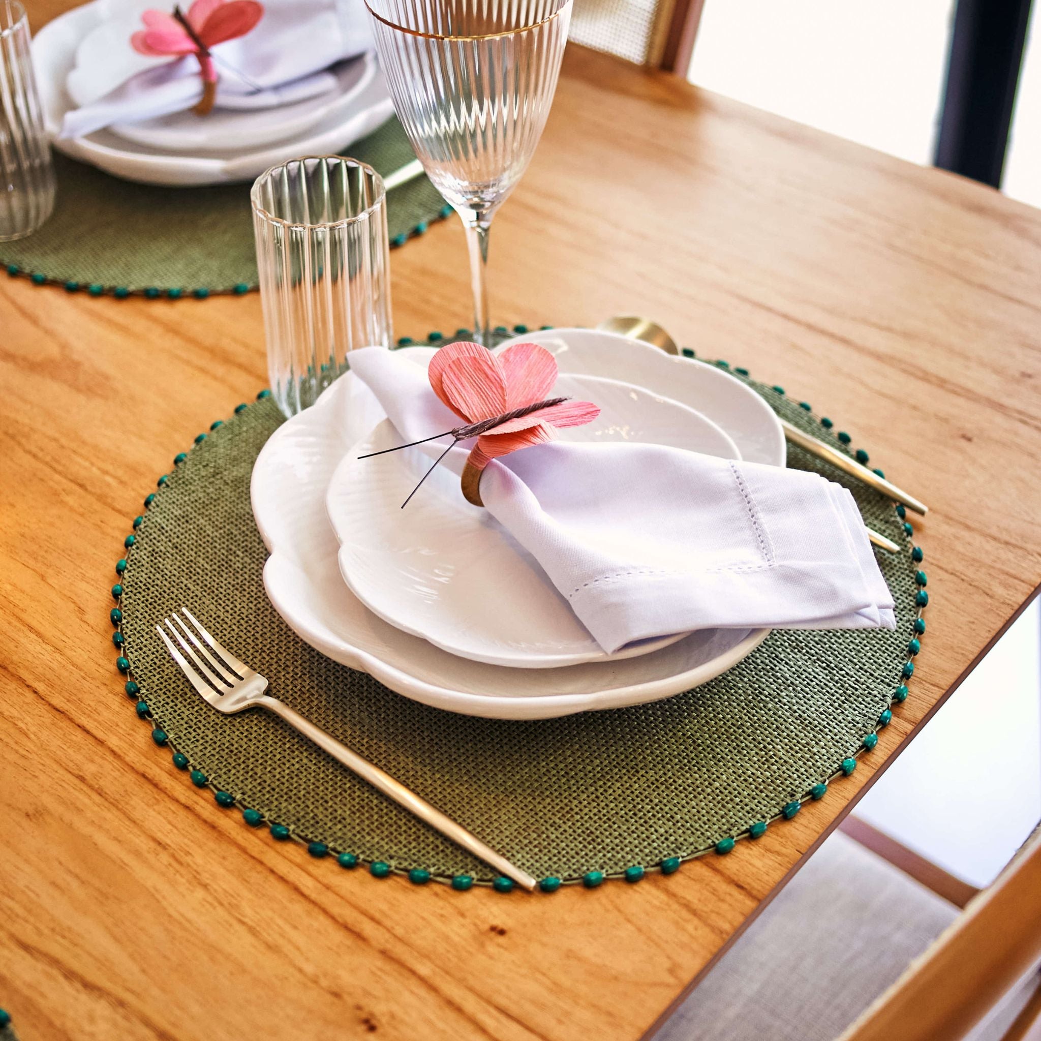 Dupla de Porta Guardanapos Borboleta Rosa