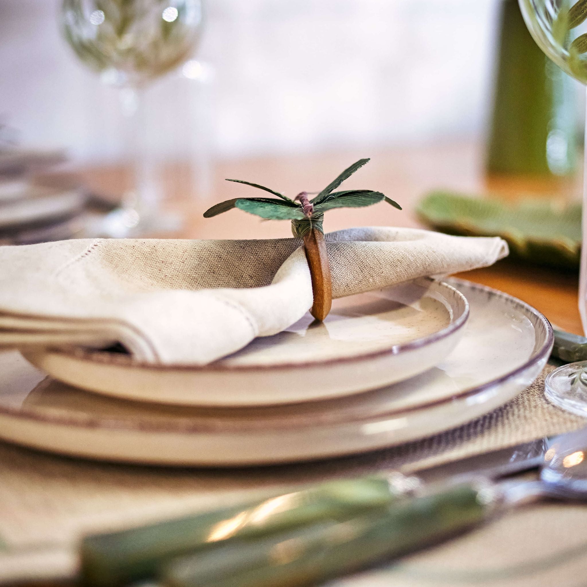 Dupla de Porta Guardanapos Borboleta Verde