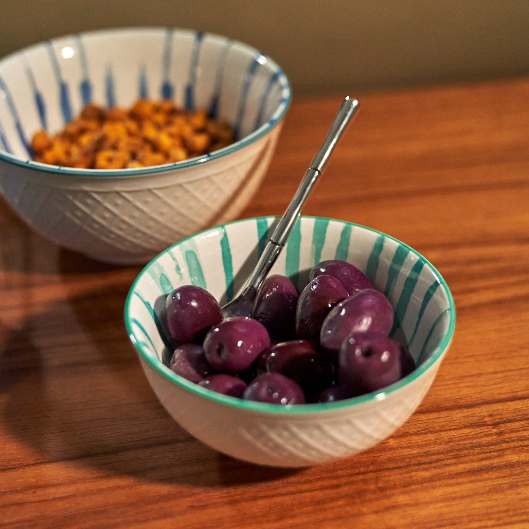 Cj. 2 Bowls Cerâmica Branco, Verde e Azul
