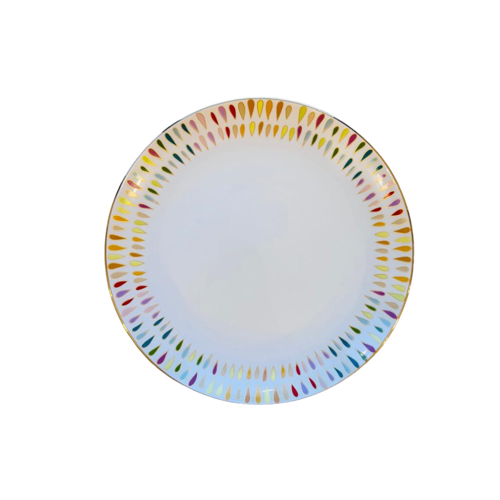 Prato Raso Solare com Filete em Ouro 24K