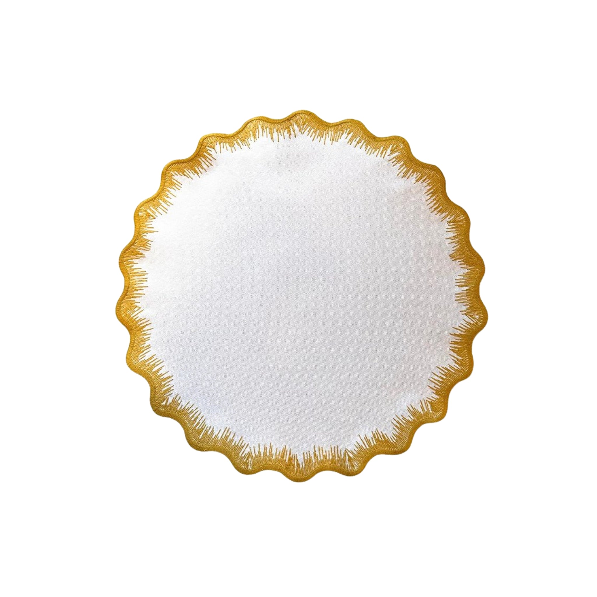 Lugar Americano Branco com Fios Dourados