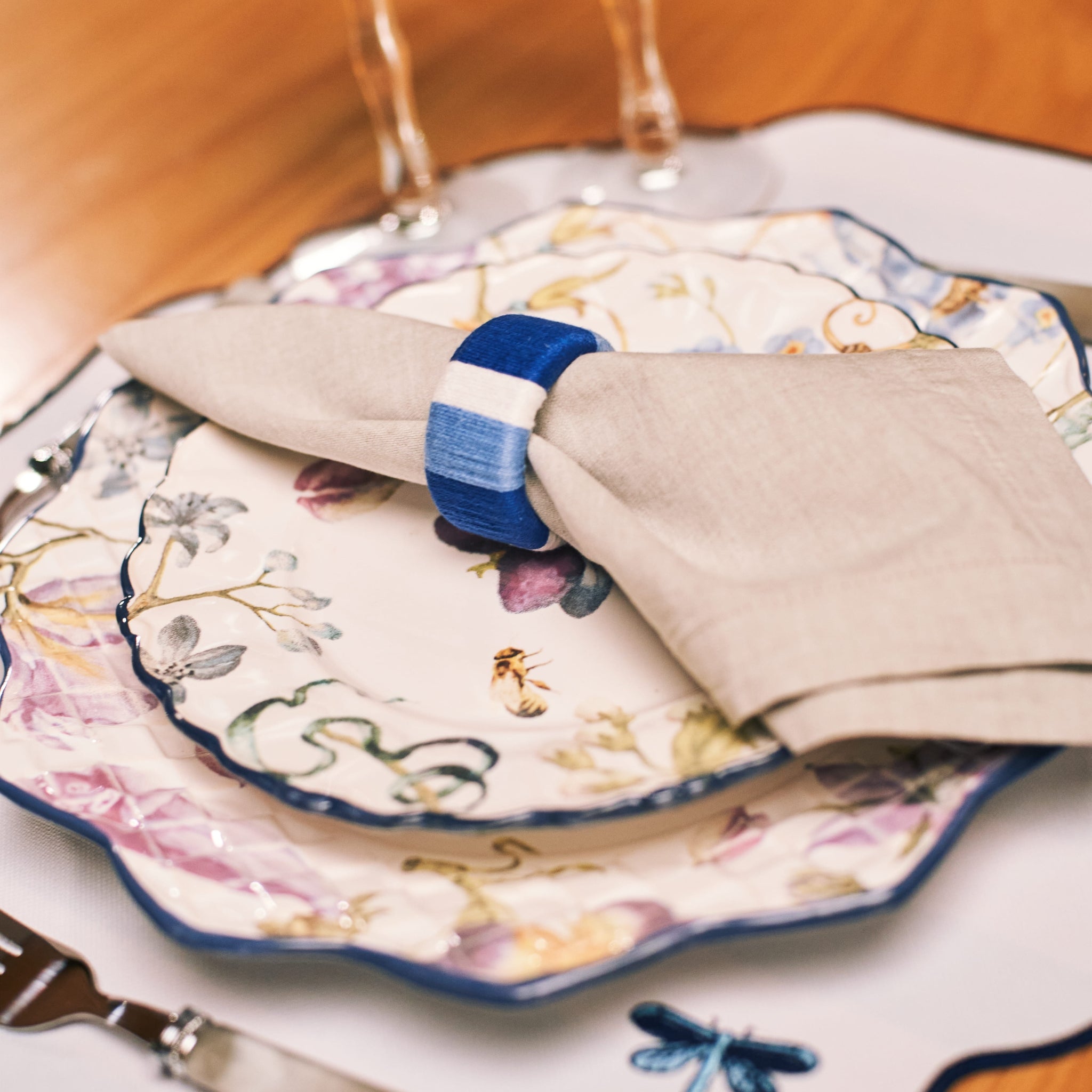 Porta Guardanapo Argola Colorida Azul