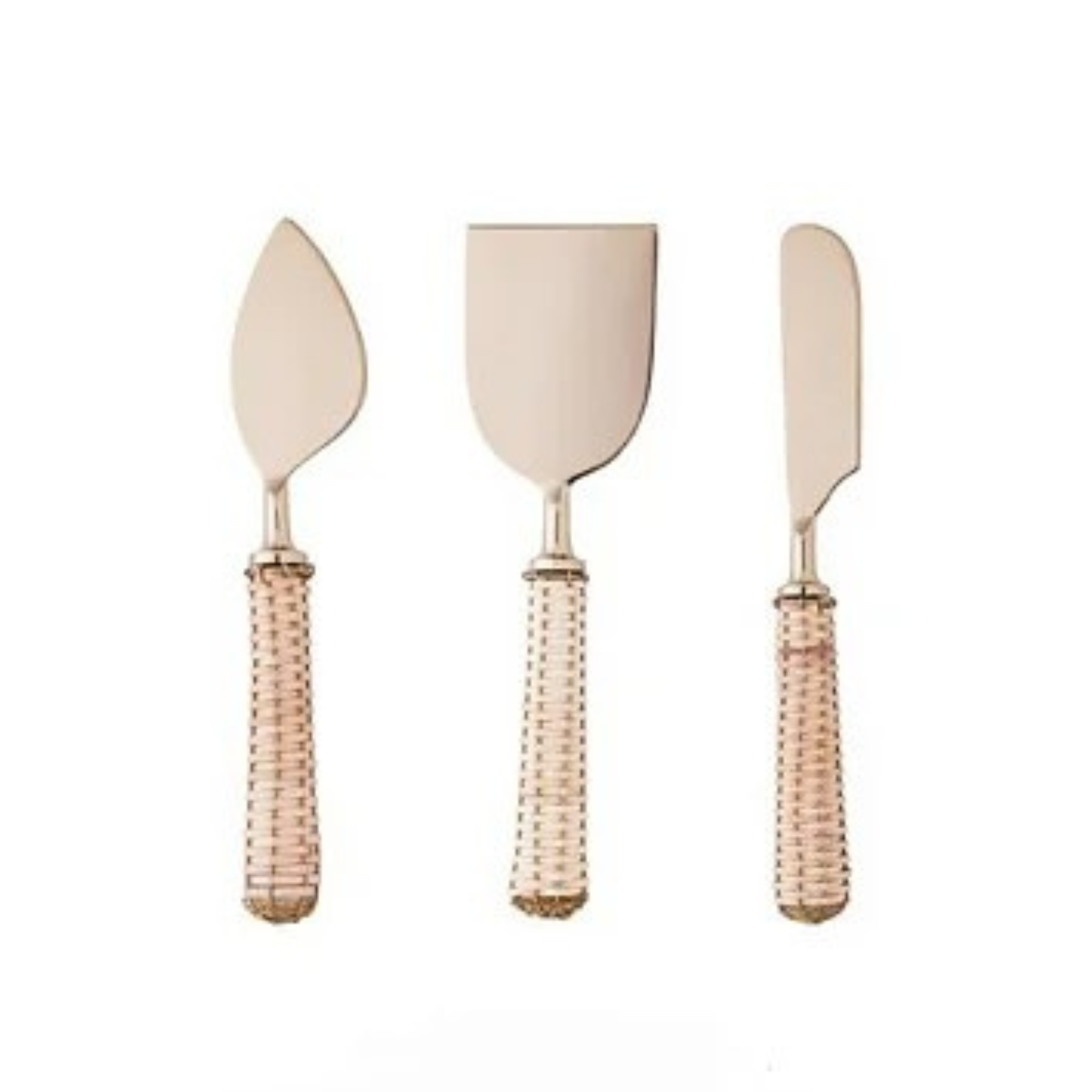 Conjunto de Facas de Aço Inox com Cabo de Rattan