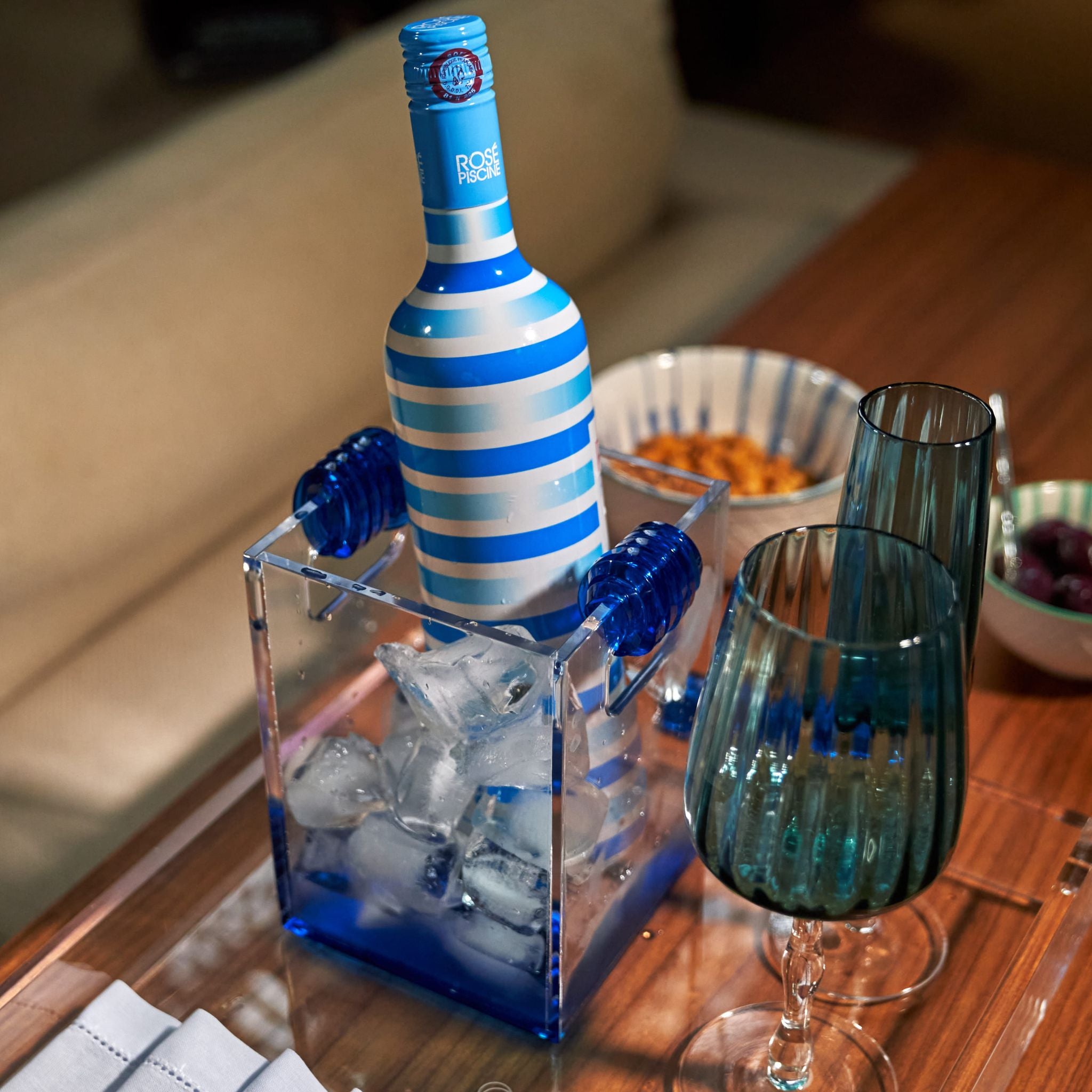 Balde de Gelo Quadrado Azul