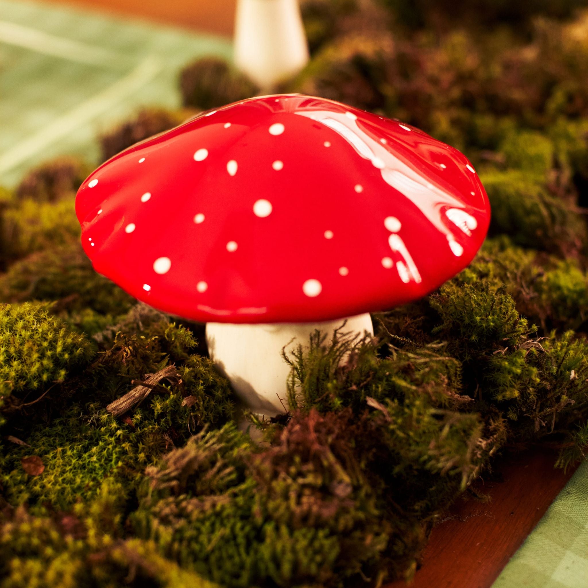 Cogumelo Grande Cerâmica Vermelho