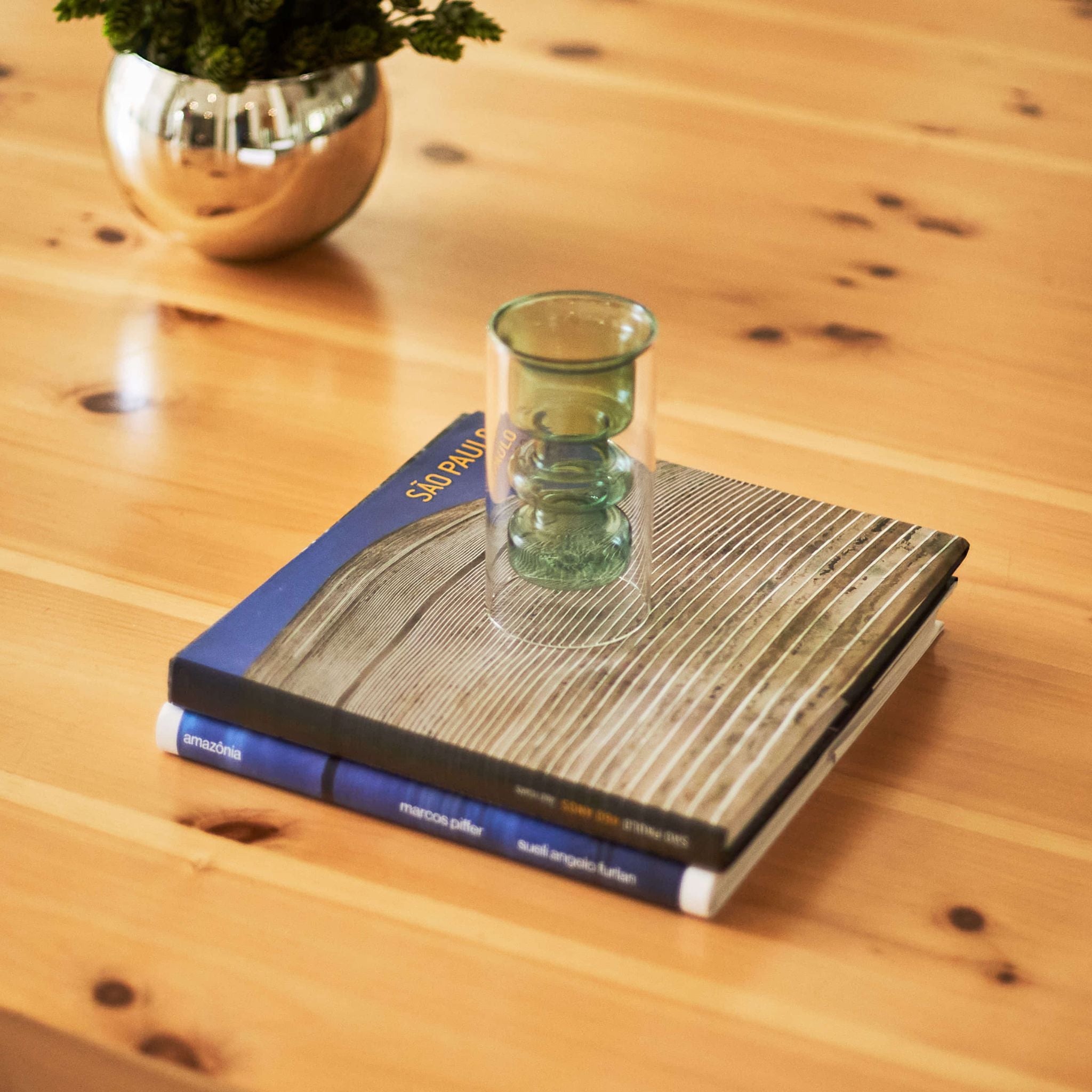 Vaso Decorativo Transparente com Azul M