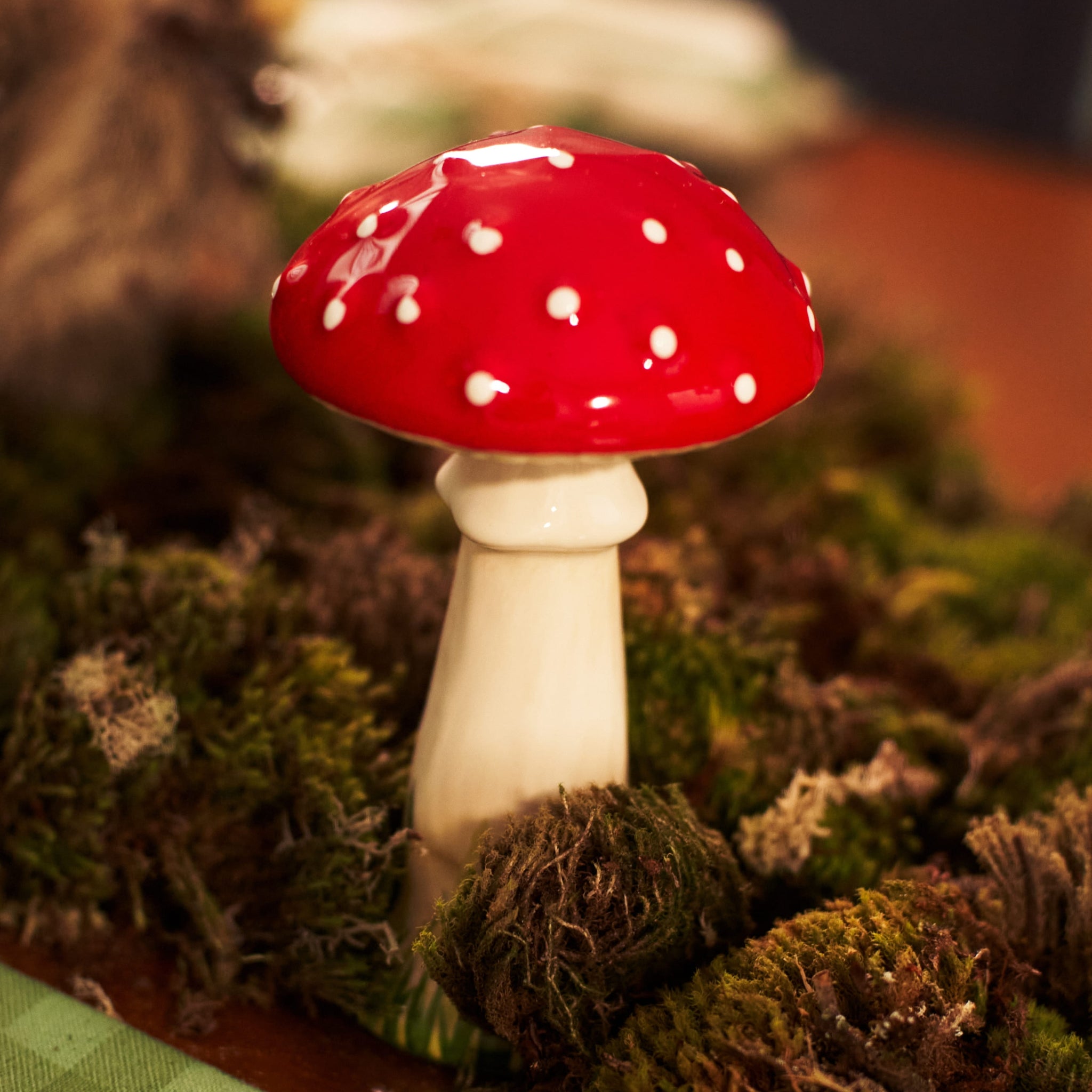 Cogumelo Pequeno Cerâmica Vermelho
