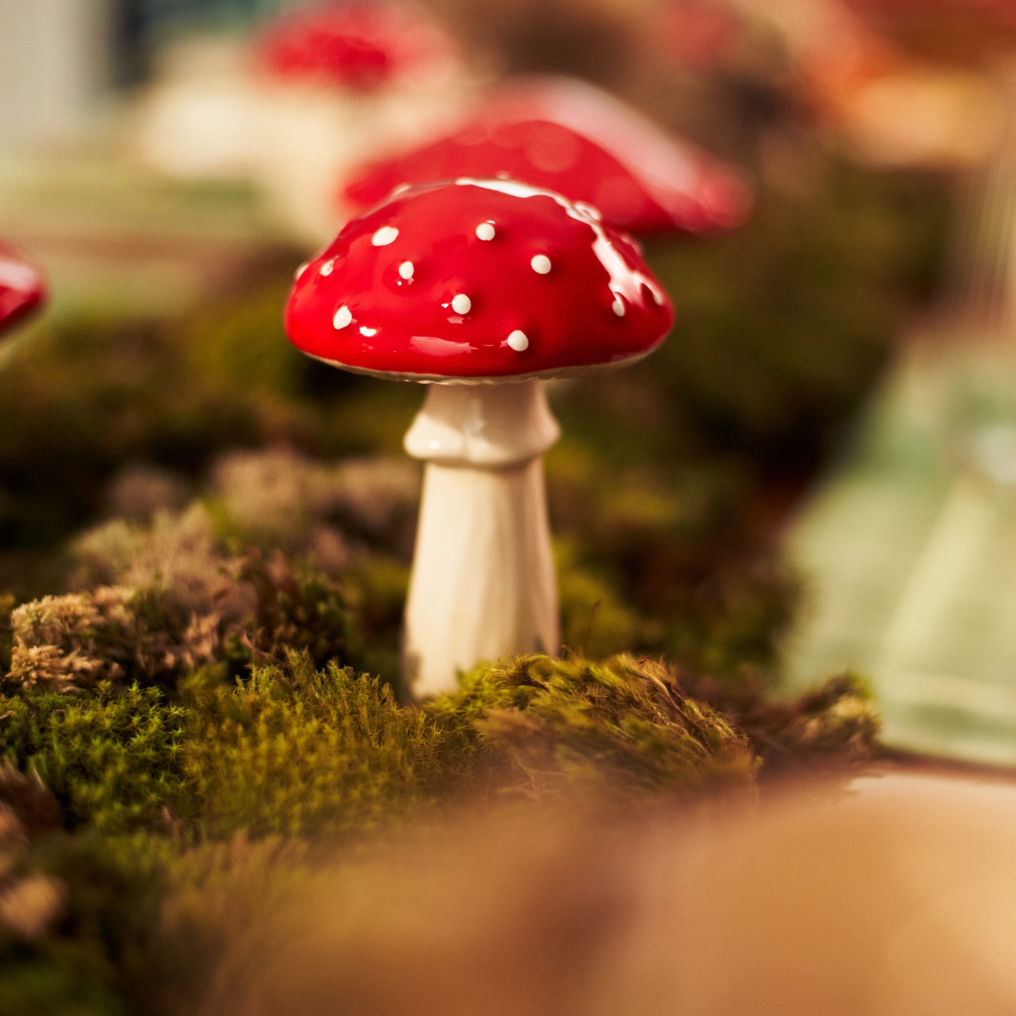 Cogumelo Pequeno Cerâmica Vermelho