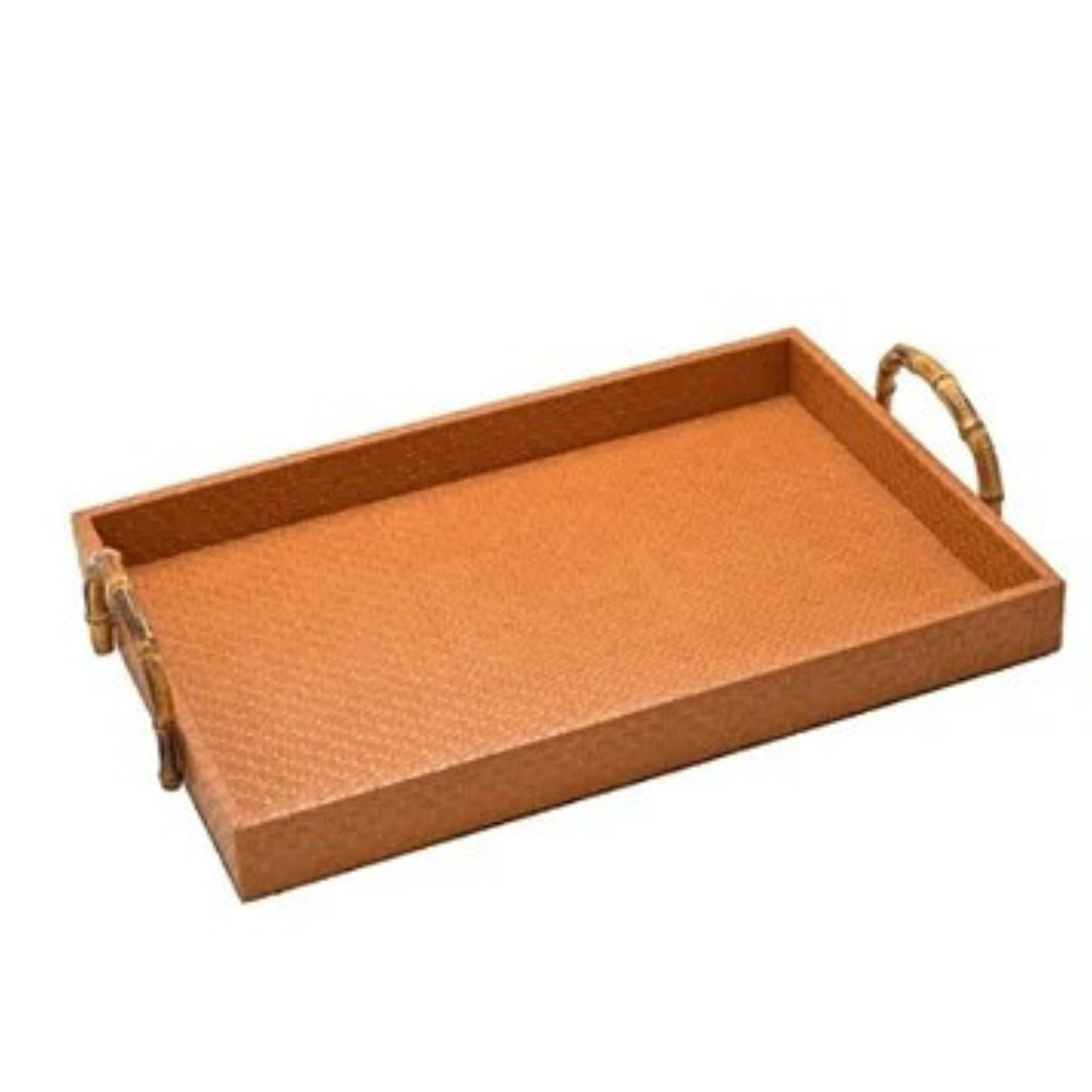 Bandeja Caramelo com Alça de Bambu M