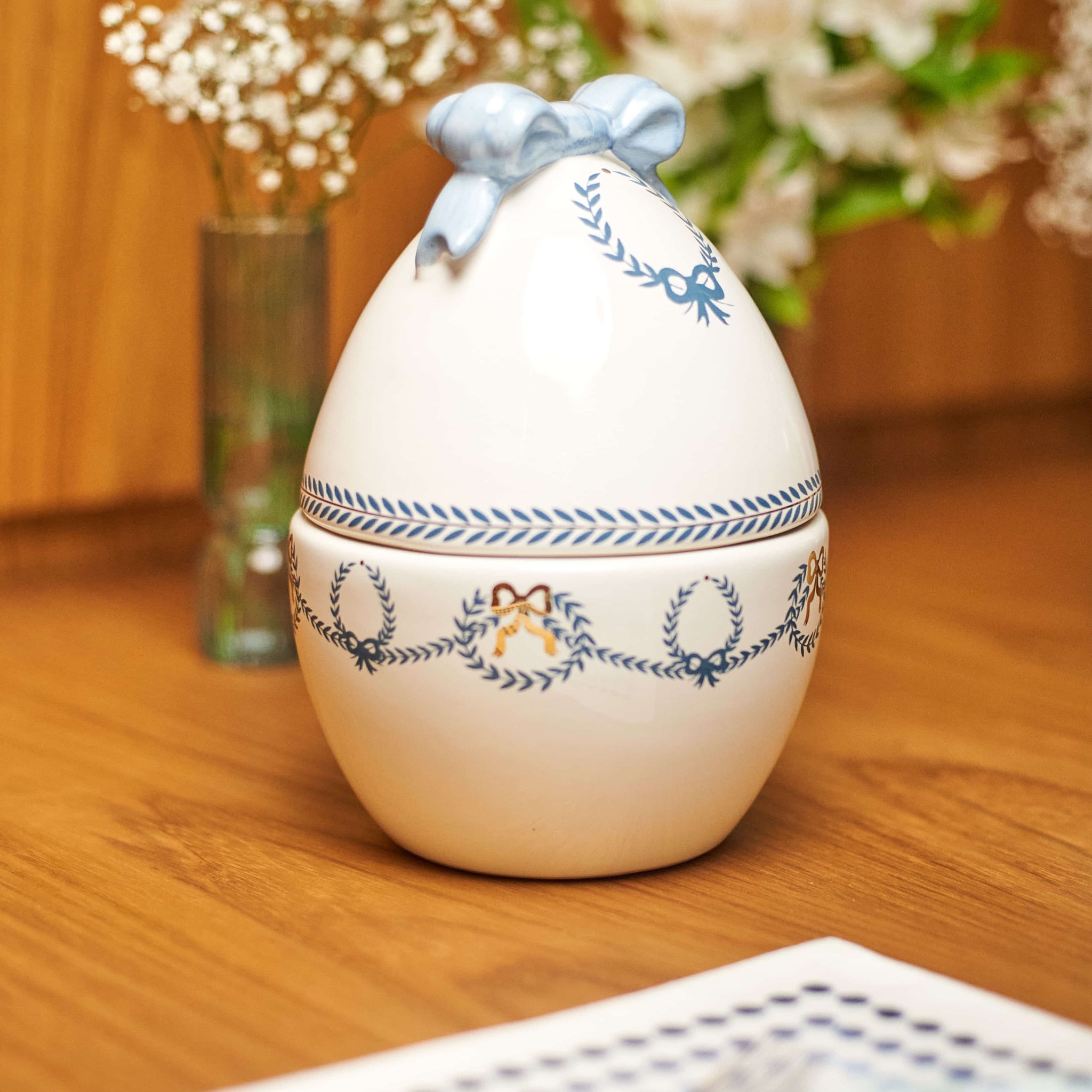 Pote Ovo Grande com Laço Gold