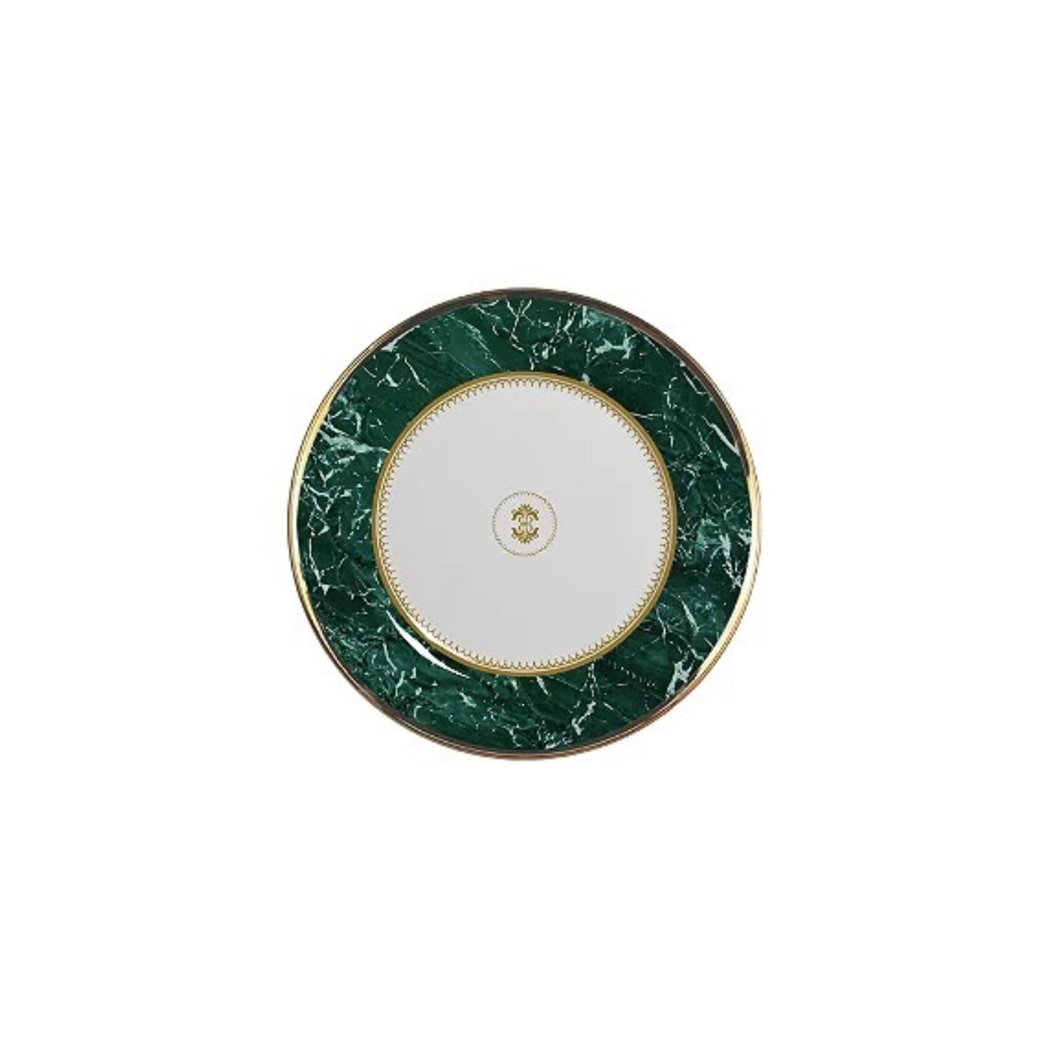 Conjunto de 6 Pratos de Sobremesa Marble Verde