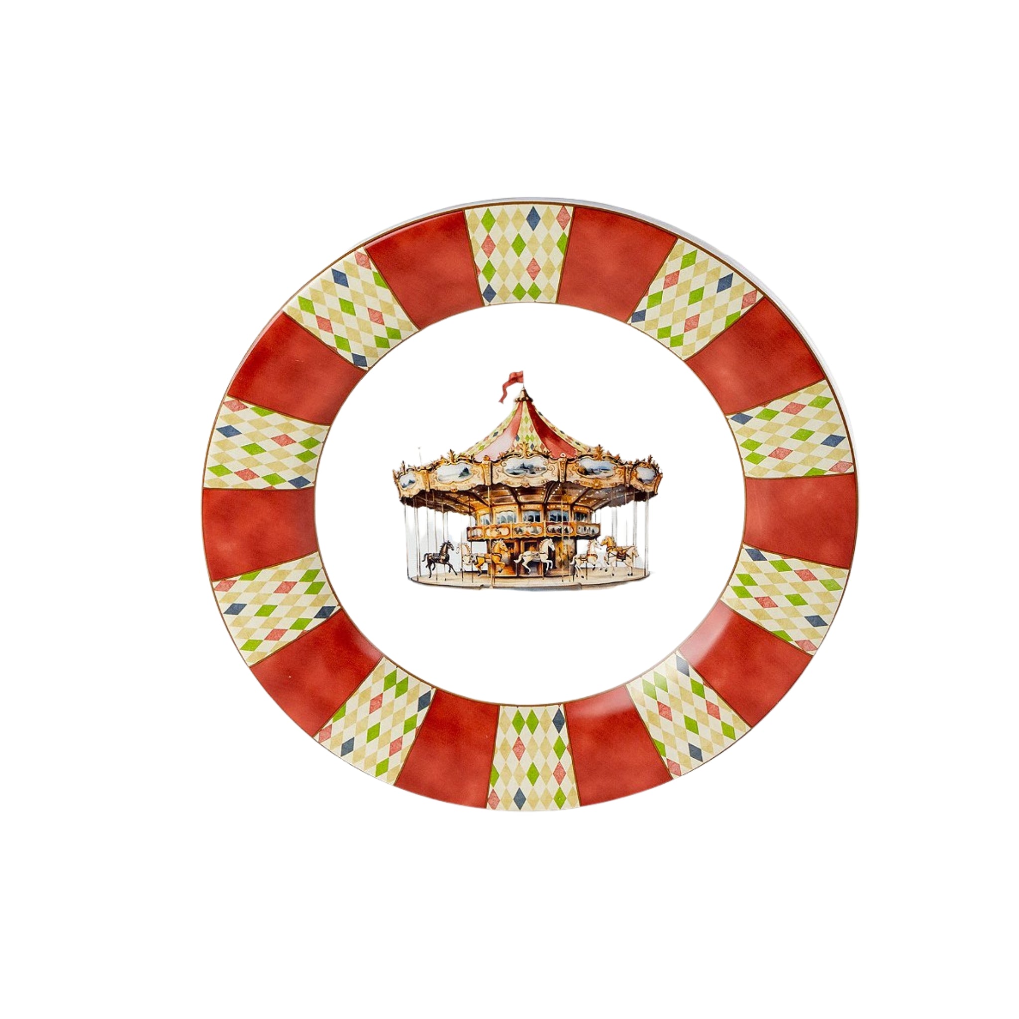Cj. 2 Pratos Rasos Carrossel