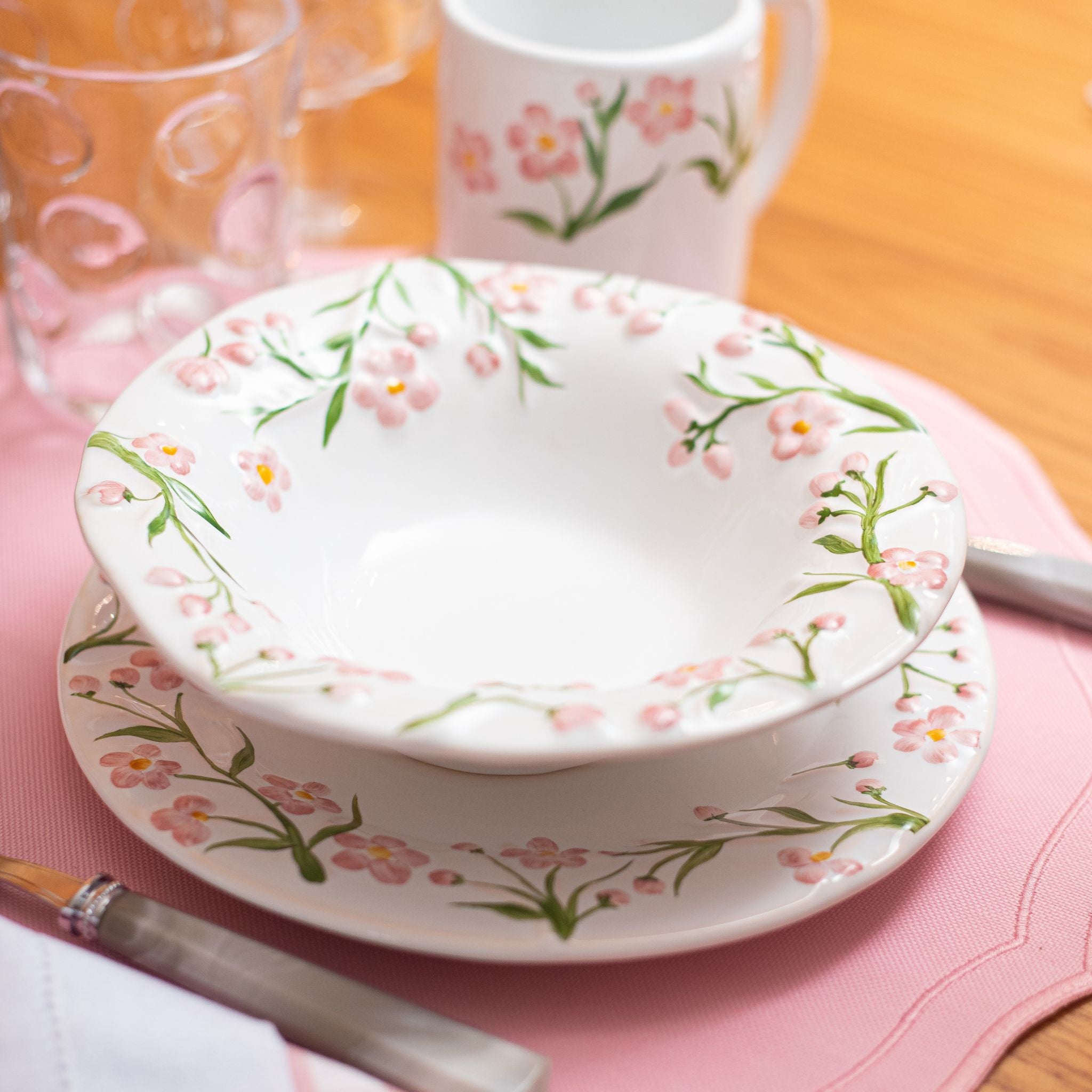 Cj. 2 Bowls Relevo Rosa