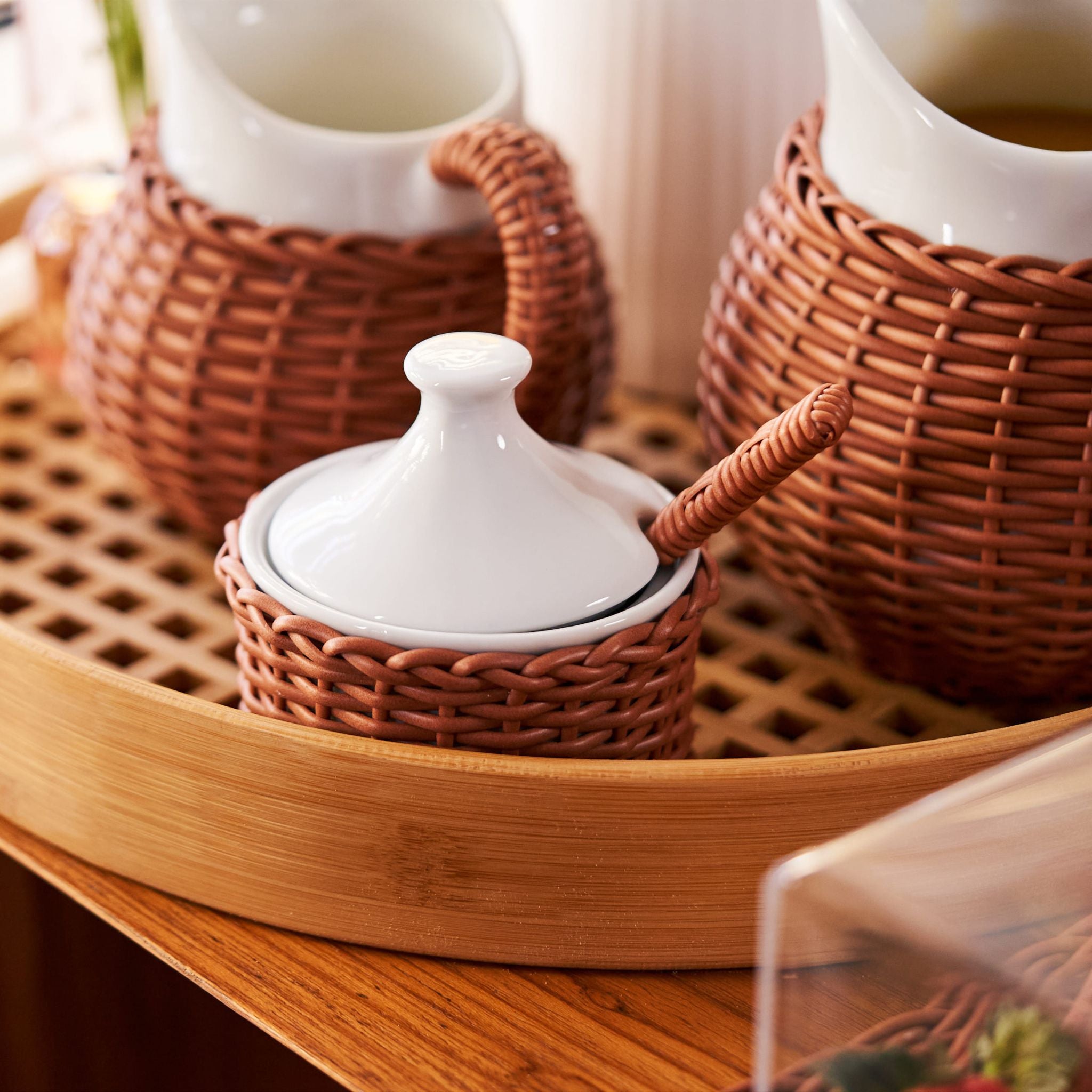 Açucareiro com Colher Trama Terracota