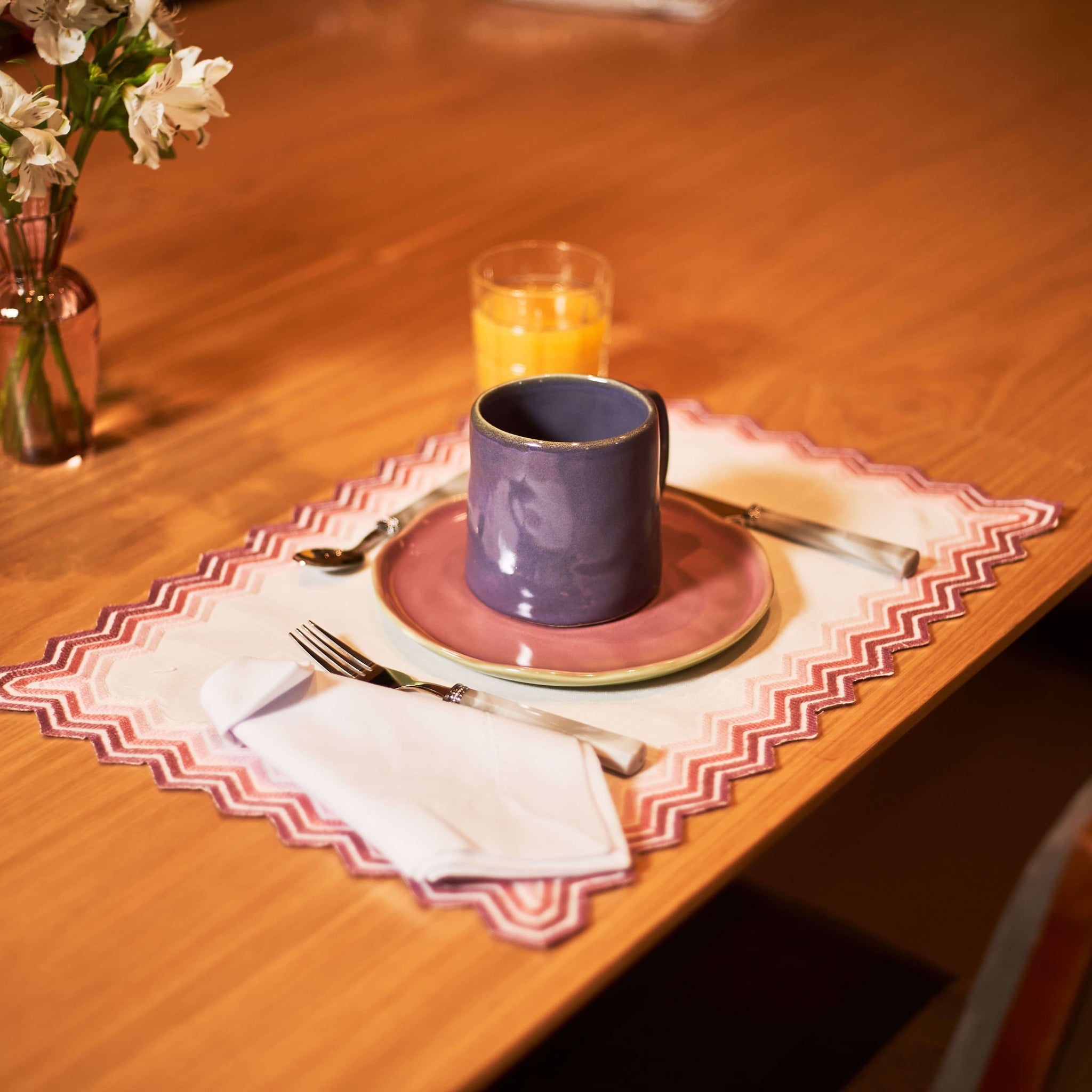 Lugar Americano Retangular Shades of Pink