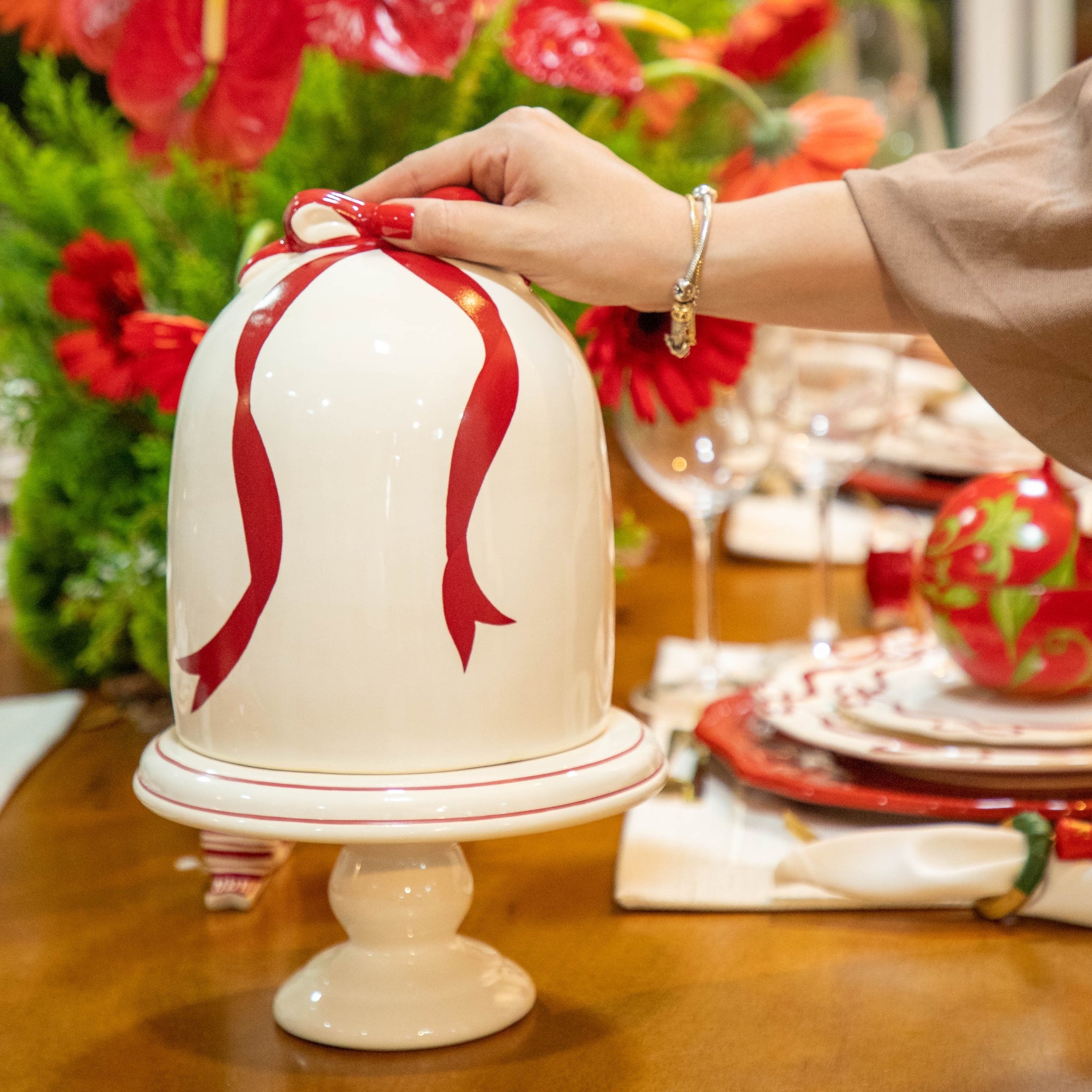 Porta Panetone Grande Laço de Fita