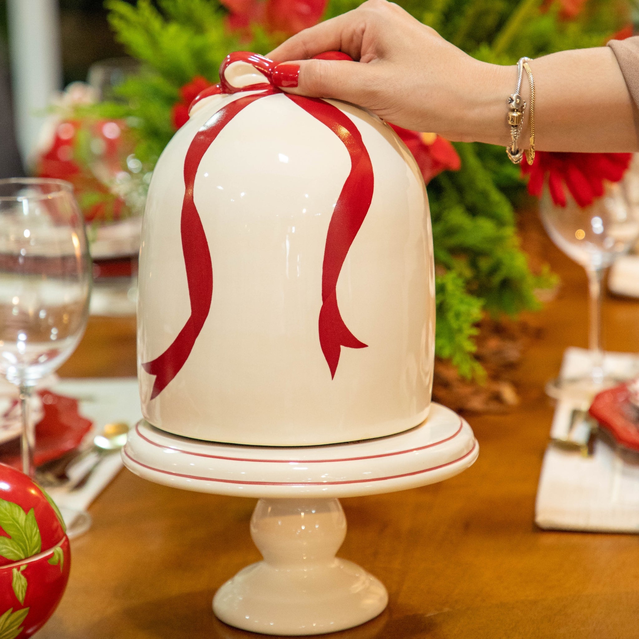 Porta Panetone Grande Laço de Fita