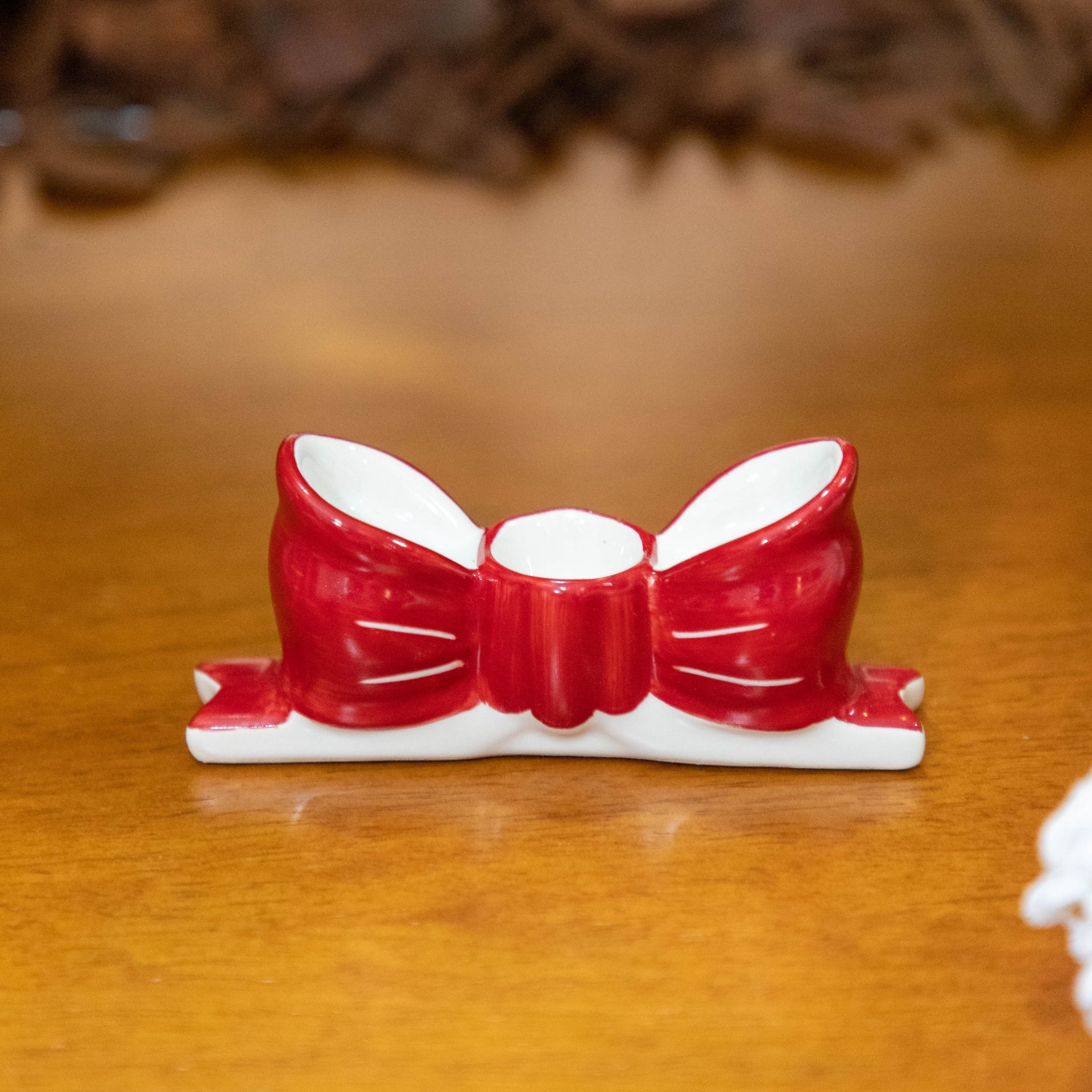 Castiçal Laço Cereja