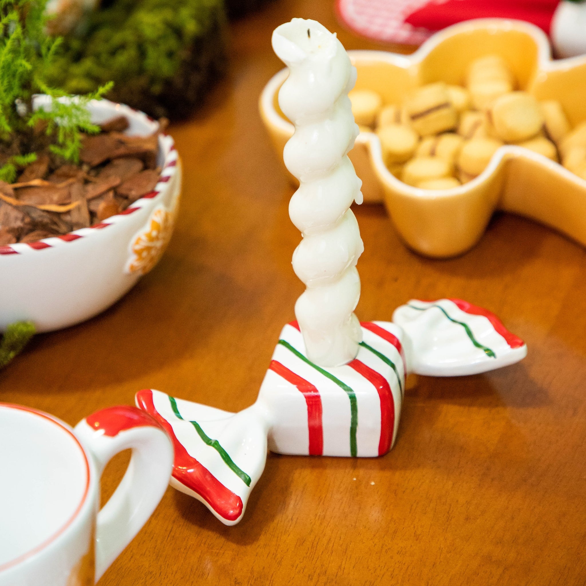 Castiçal Bala Candy Quadrada Vermelho