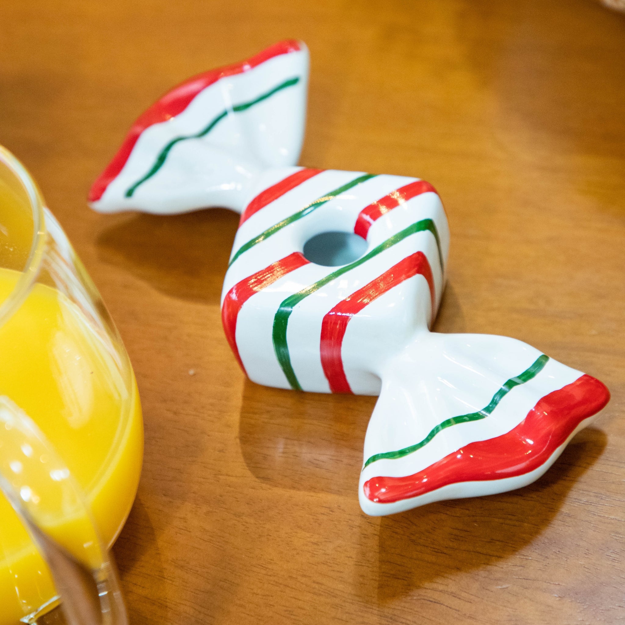 Castiçal Bala Candy Quadrada Vermelho