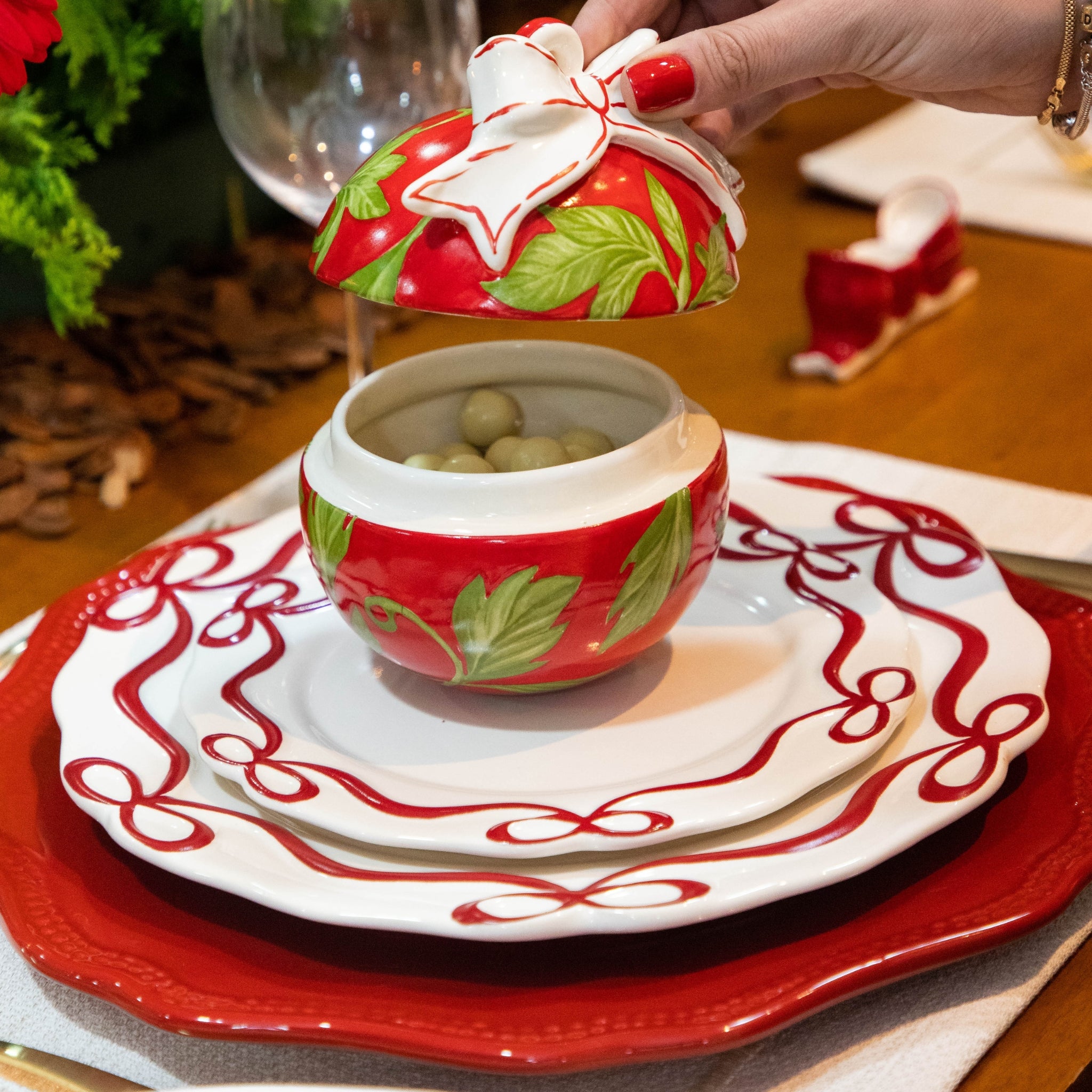 Cj. 2 Pratos Rasos da Coleção Laço de Fita