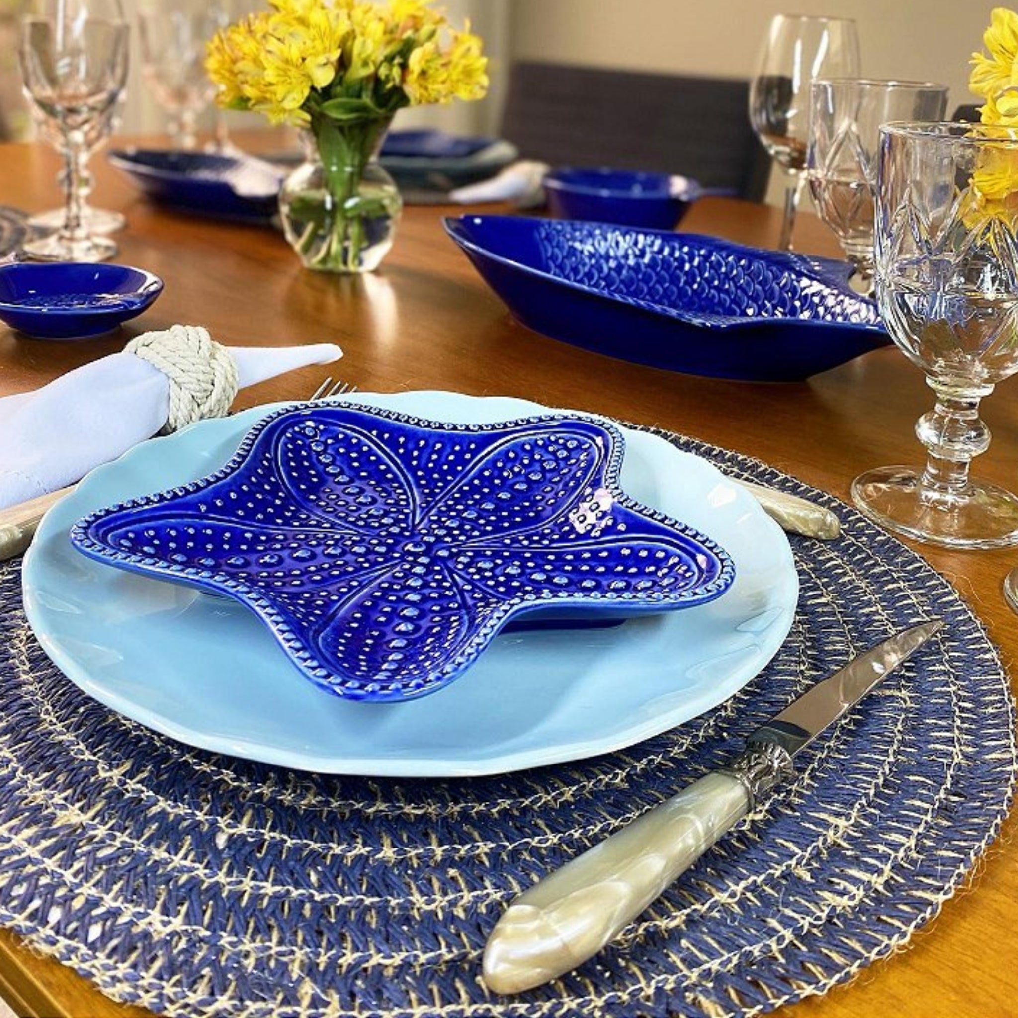 Conjunto de 2 Pratos de Sobremesa Estrela Ocean