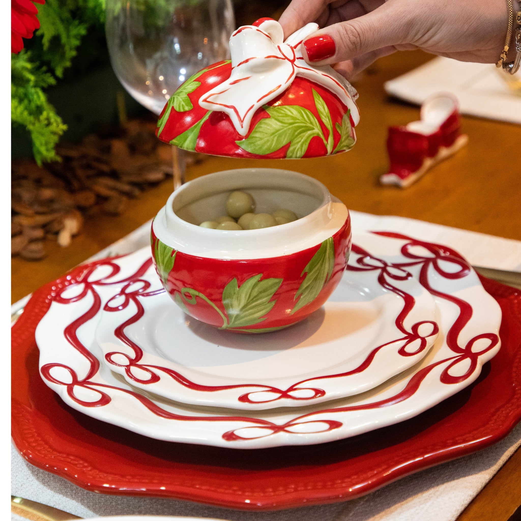 Cj. 2 Pratos de Sobremesa da Coleção Laço de Fita