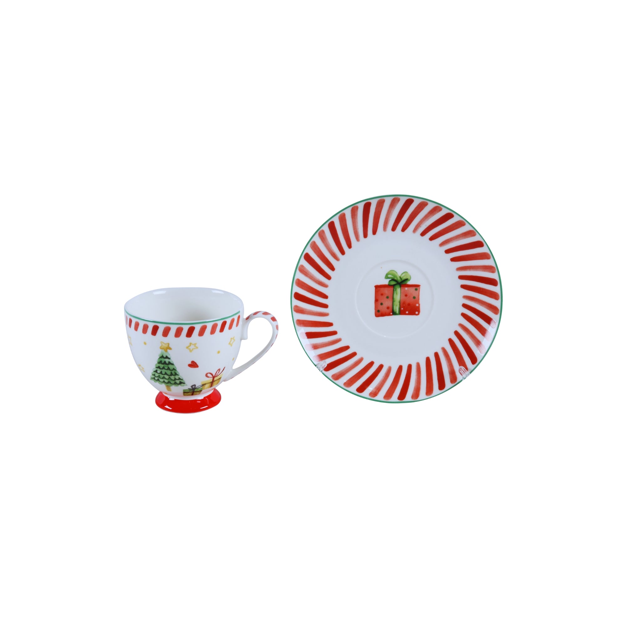 Cj. 2 Xícaras de Chá e 2 Píres da Coleção Natale