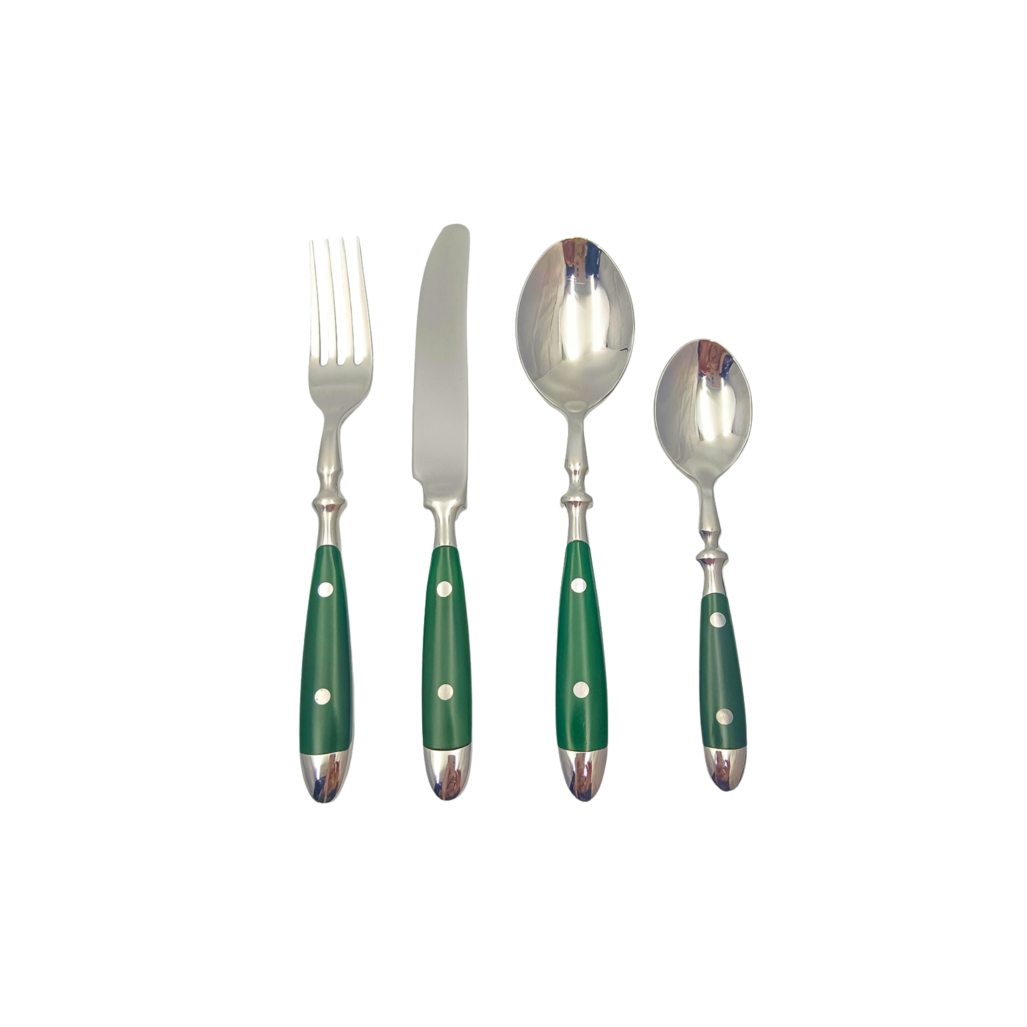 Faqueiro Inox com Detalhe Verde - 4 Pessoas